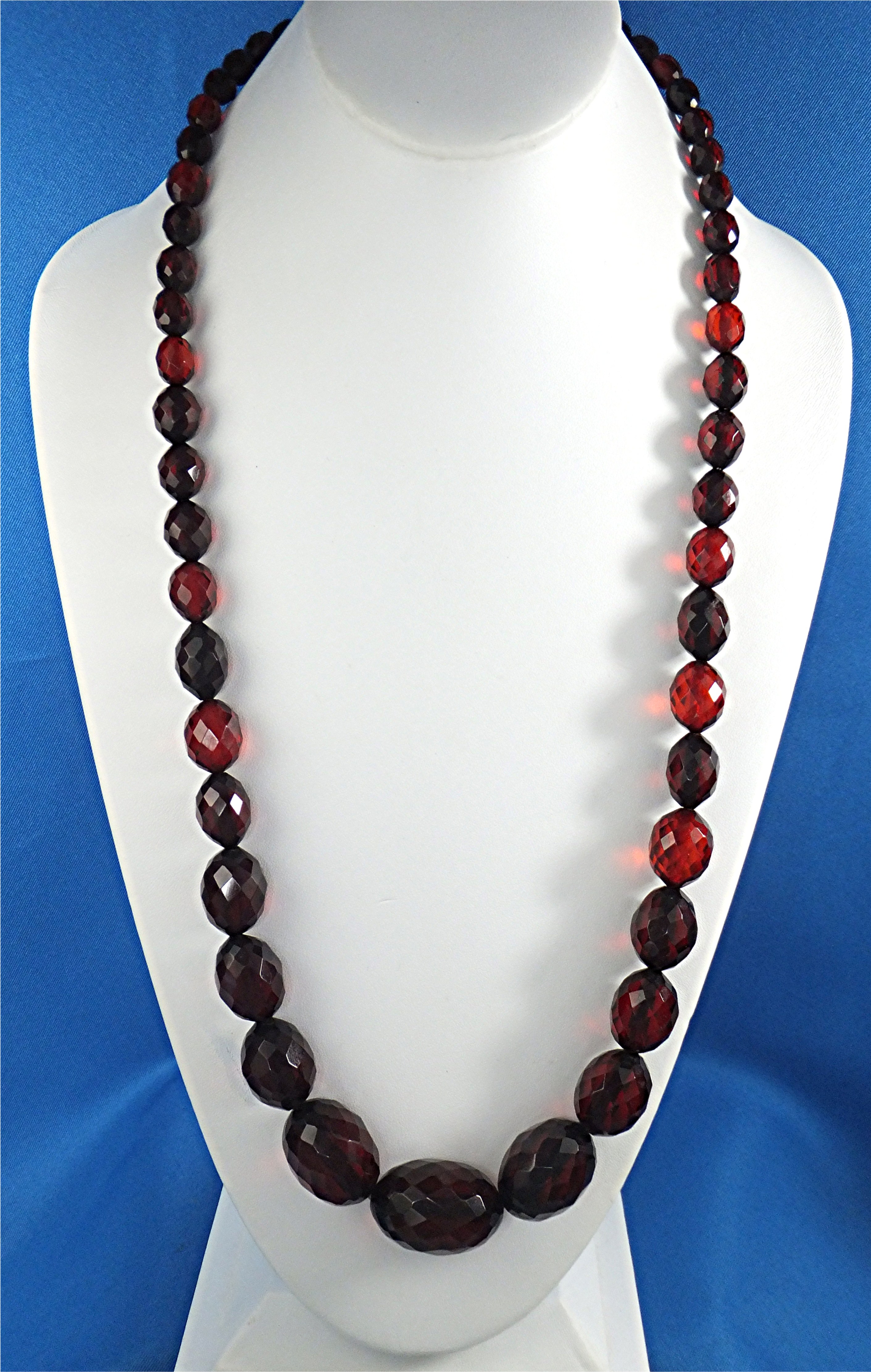 Cherry Amber Faceted Necklace Poland