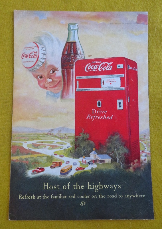 1950 Coca Cola (Coke) With A Coca Cola Soda Machine