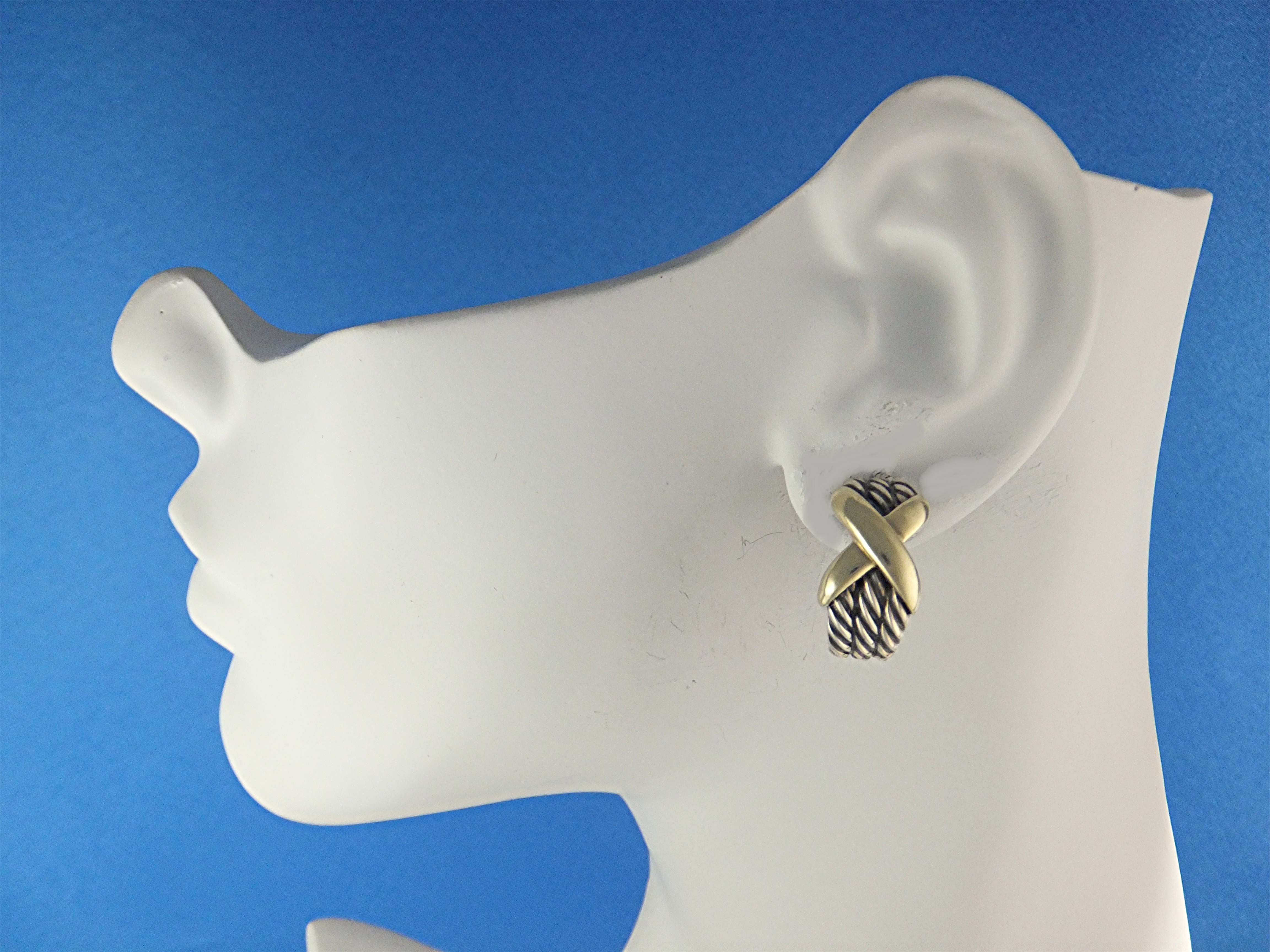 DAVID YURMAN 14K Gold Sterling Silver French Clip Earri