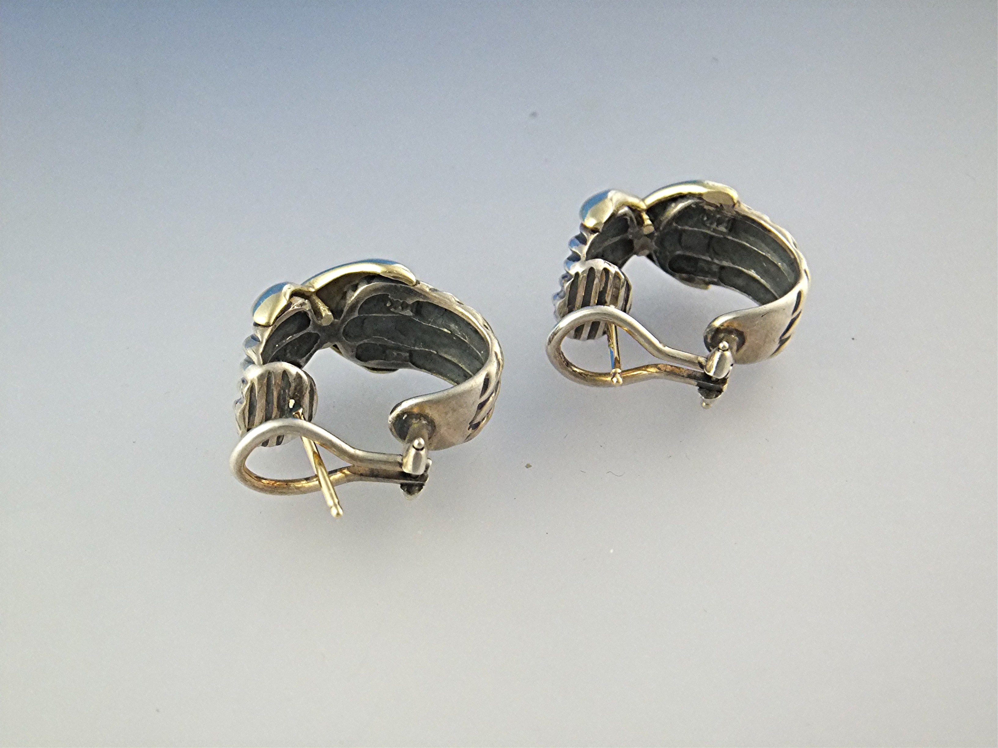 DAVID YURMAN 14K Gold Sterling Silver French Clip Earri