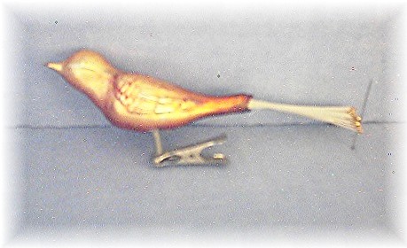 Antique Dark Pink Handblown Glass Bird