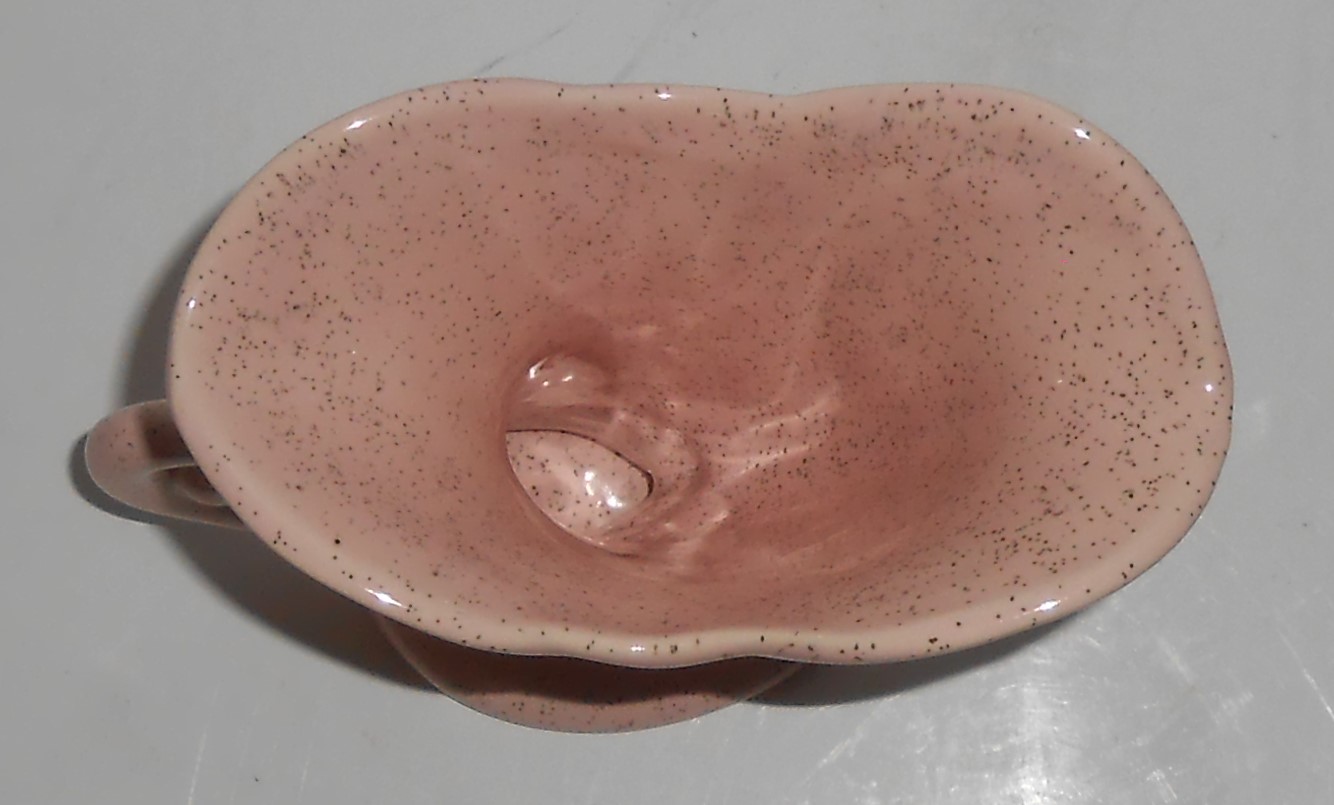Bauer Pottery Pink Speckle #690 Cornucopia Vase