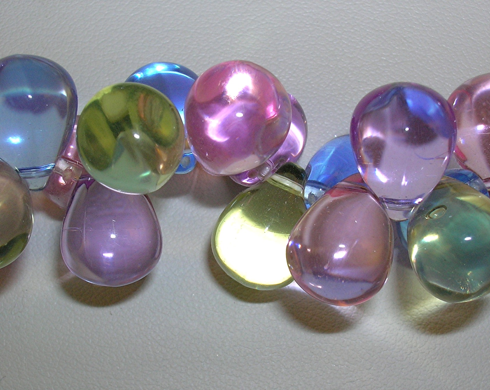 Clustered Grape  Blue Pink Green Lucite Bead Necklace