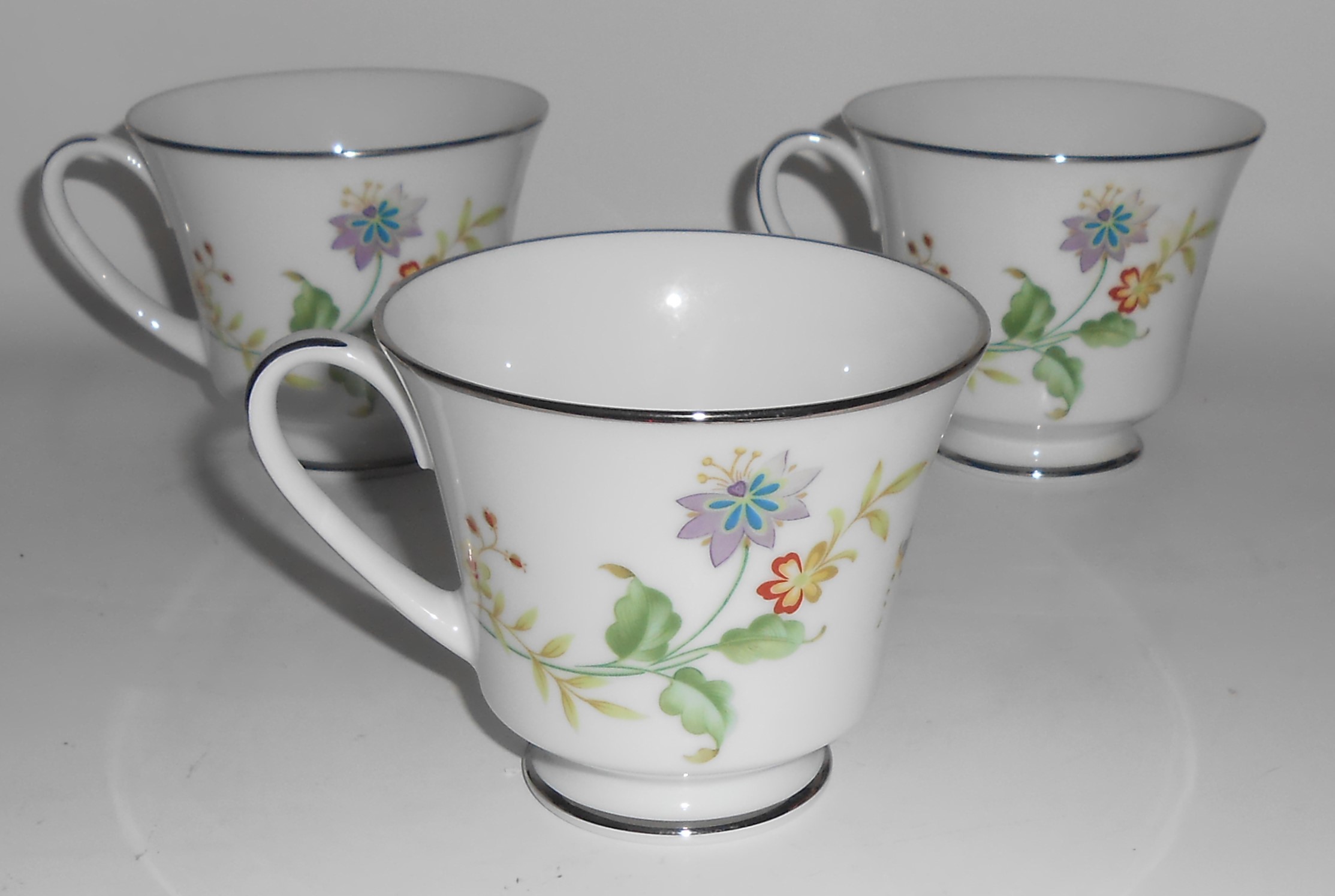 Noritake China Porcelain Nouveau Floral w/Platinum Set/