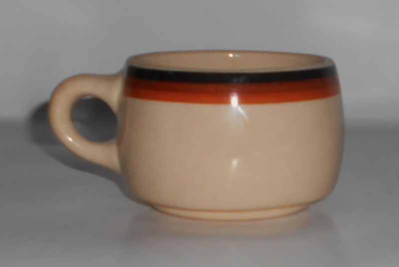 VINTAGE Tepco Restaurant Ware China Orange/Brown/Black Bands Cup