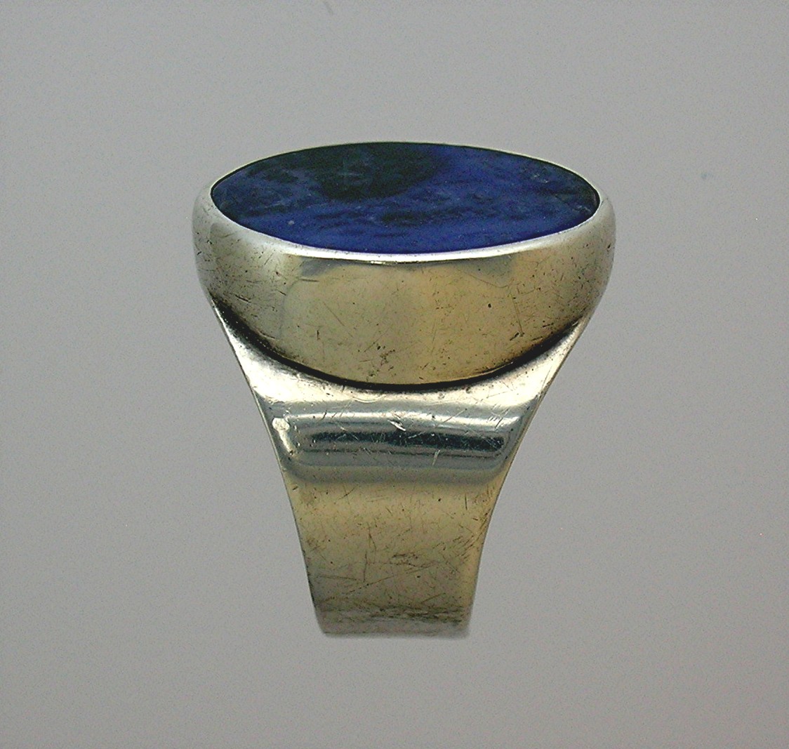 Sterling Silver & Lapis Signed Cerroblanco Ring . . . .