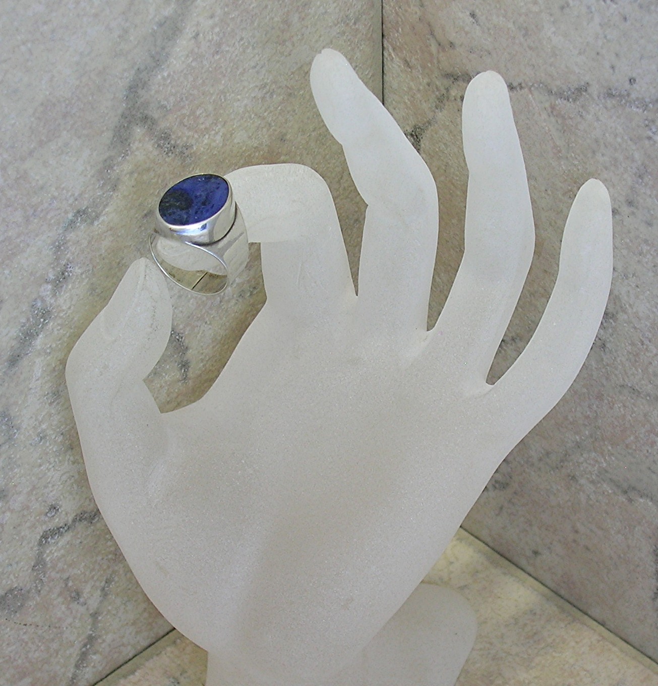 Sterling Silver & Lapis Signed Cerroblanco Ring . . . .