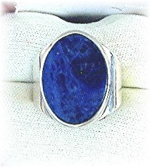 Sterling Silver & Lapis Signed Cerroblanco Ring . . . .