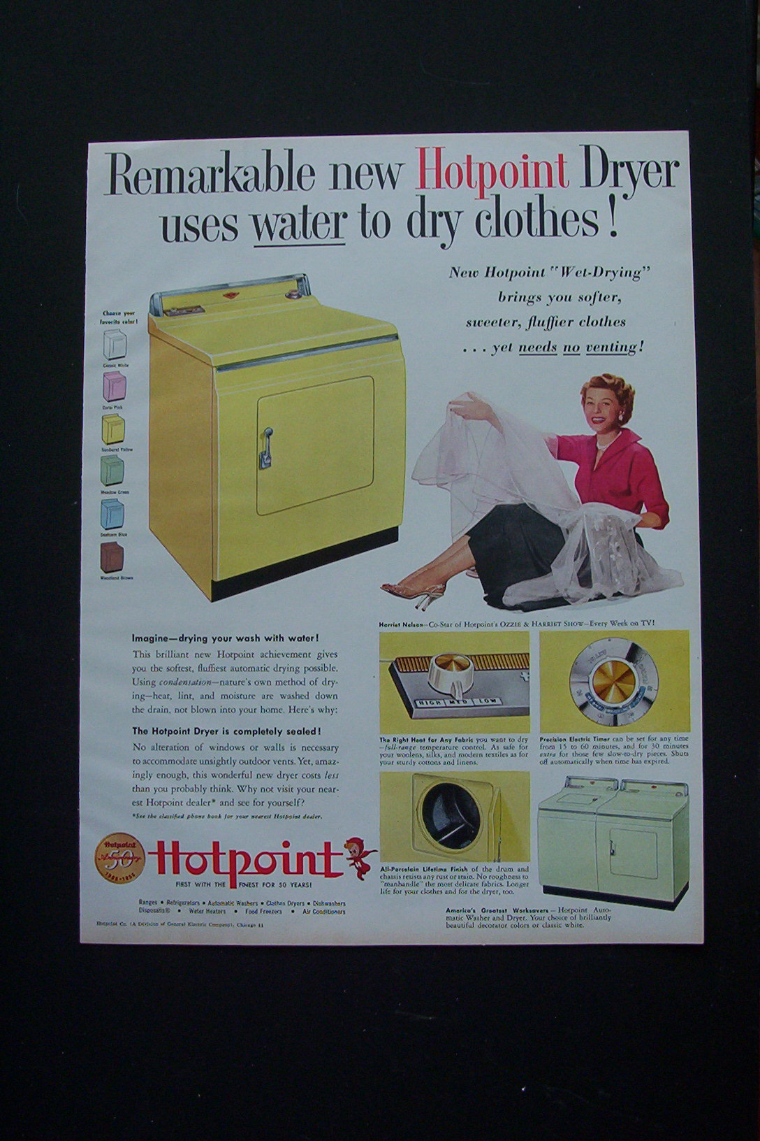 1955 Hotpoint Dryer with Harriet Nelson