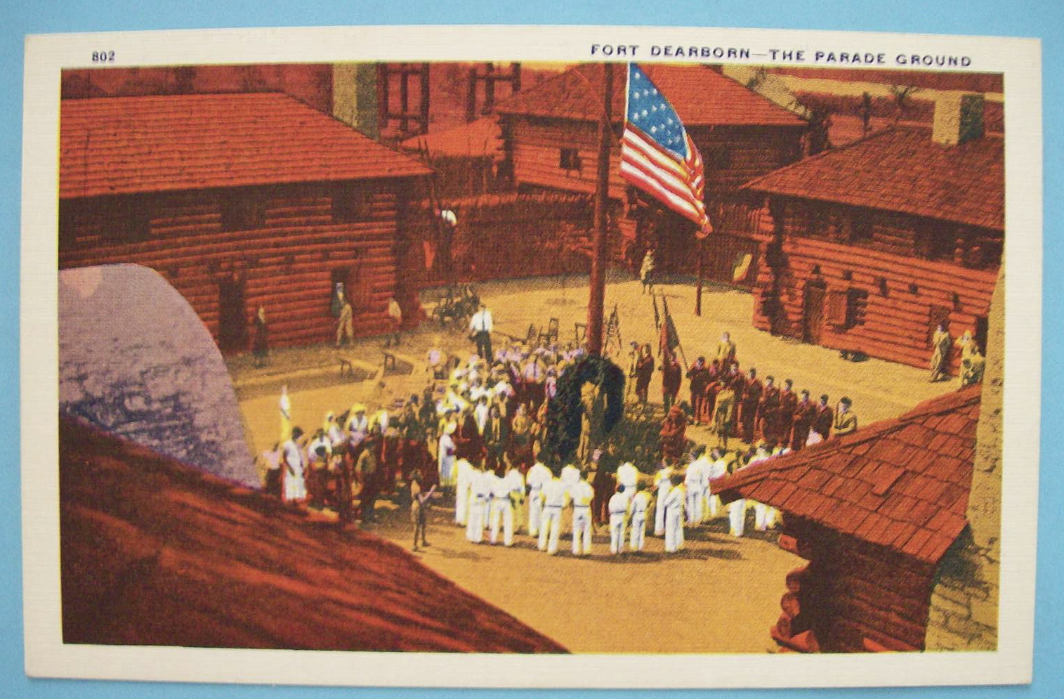 Fort Dearborn-Parade Ground Postcard-Chicago World Fair