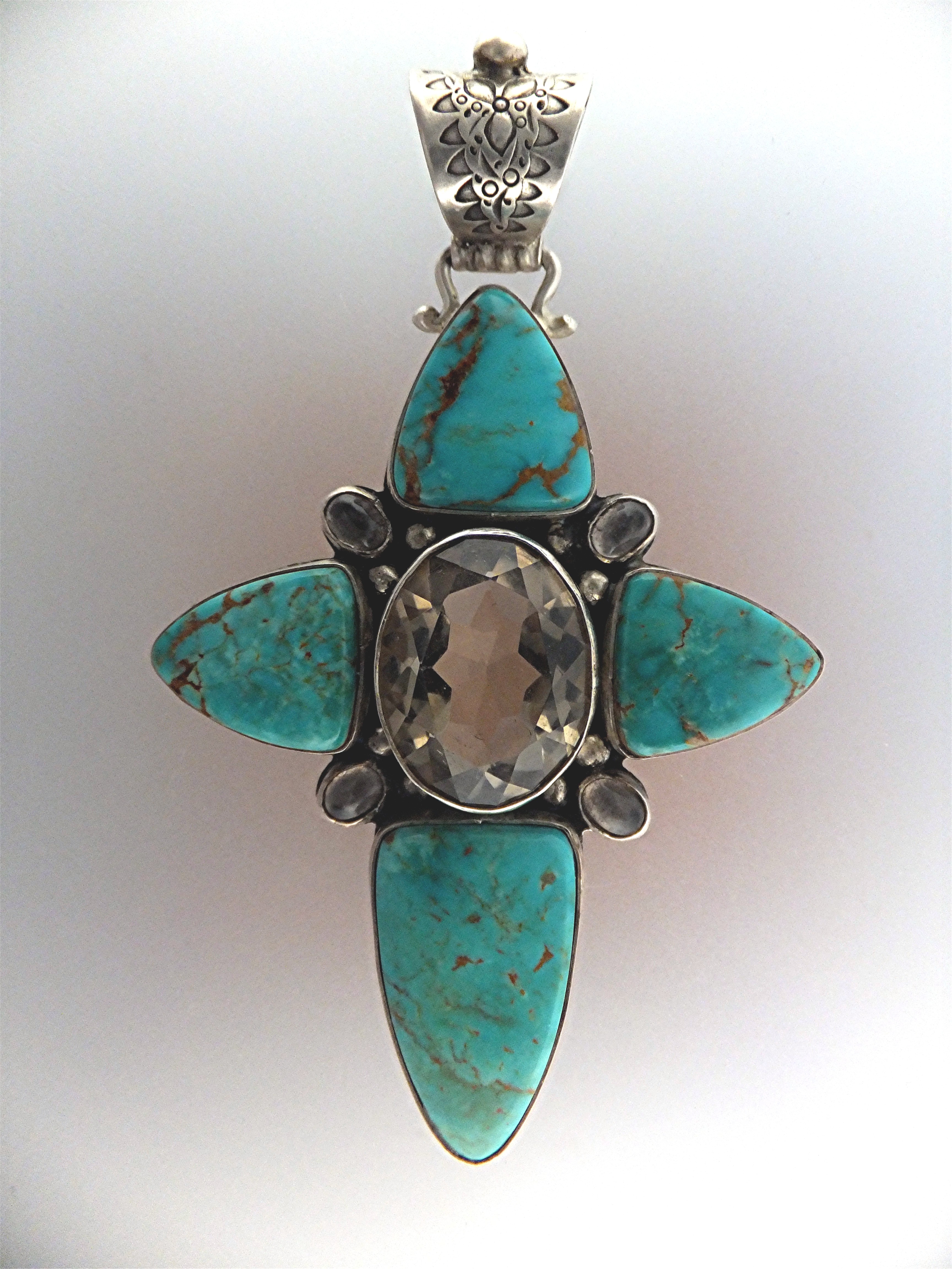 David Troutman Kingman Turquoise  Citrine Sterling Silv