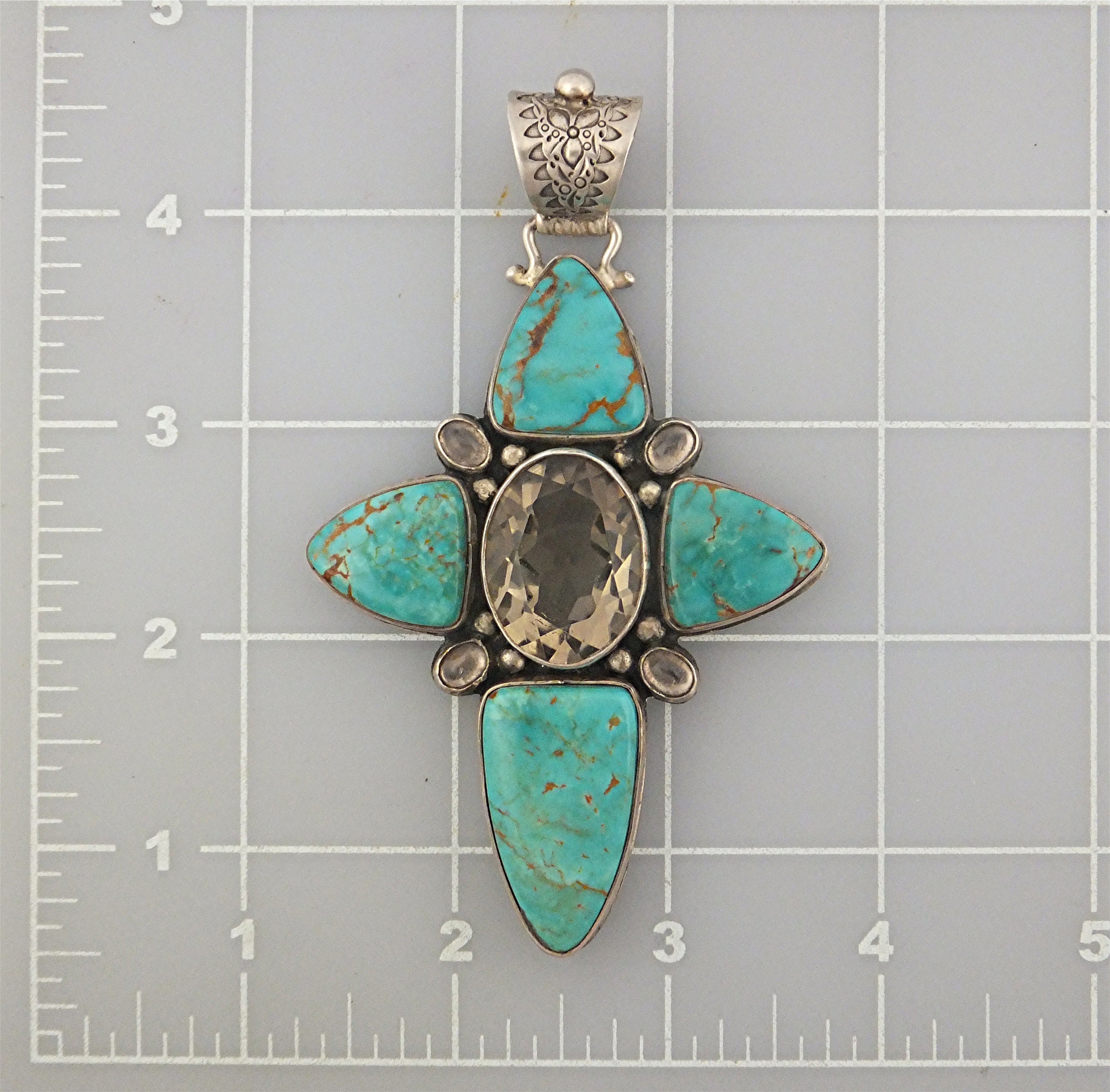 David Troutman Kingman Turquoise  Citrine Sterling Silv