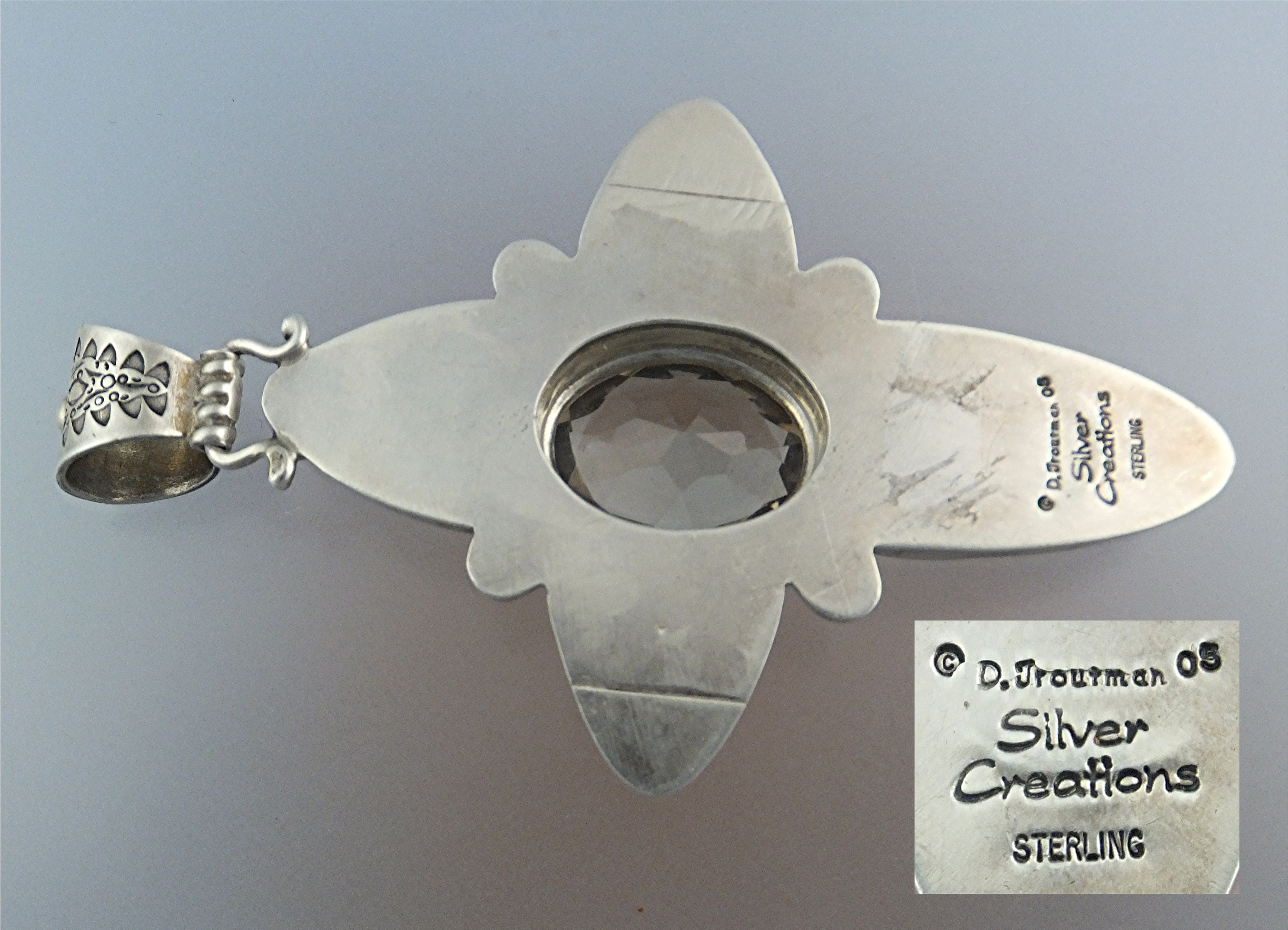 David Troutman Kingman Turquoise  Citrine Sterling Silv