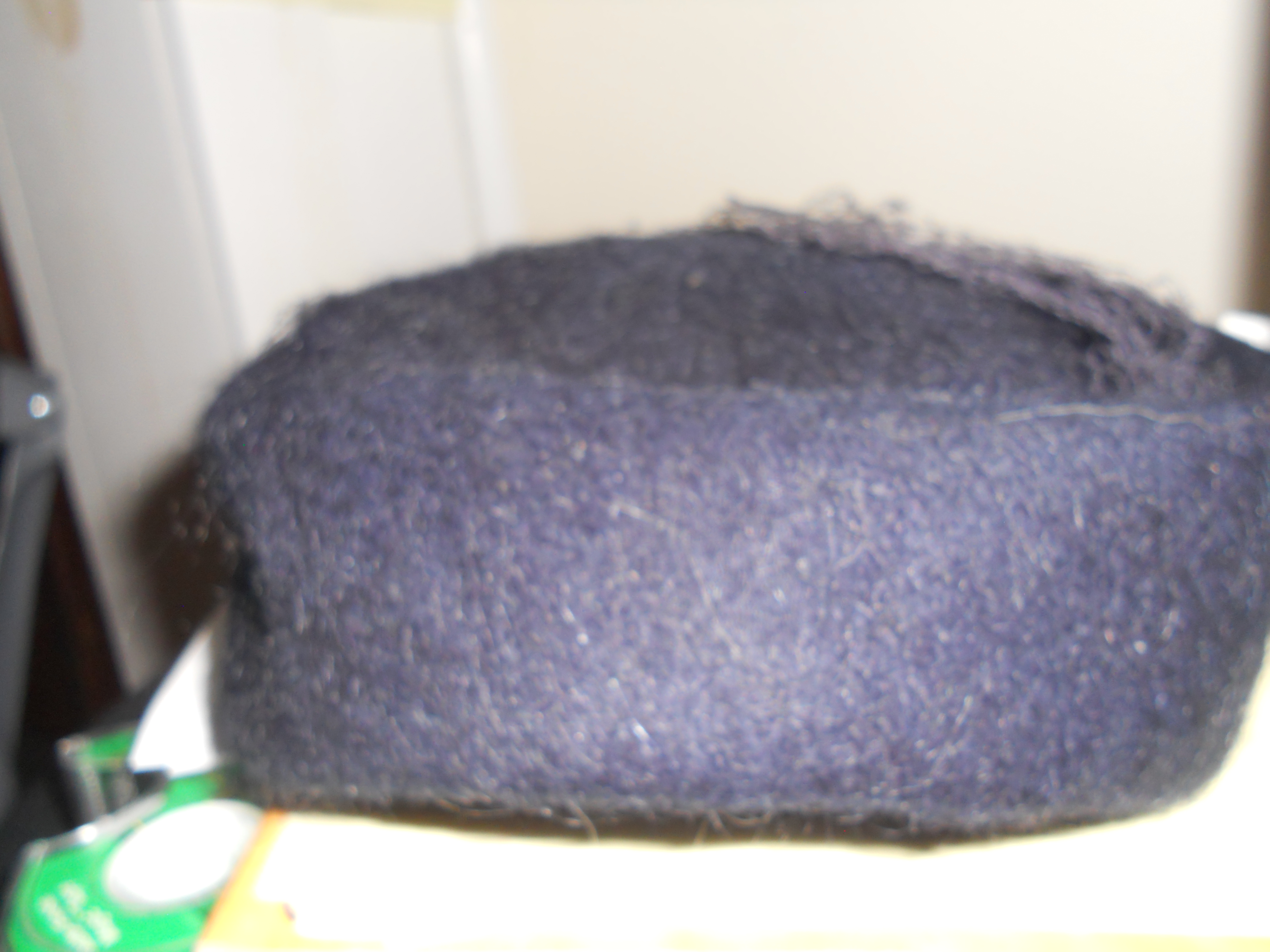 Vintage Navy Blue Felt Pillbox Hat Veil Rhinestones