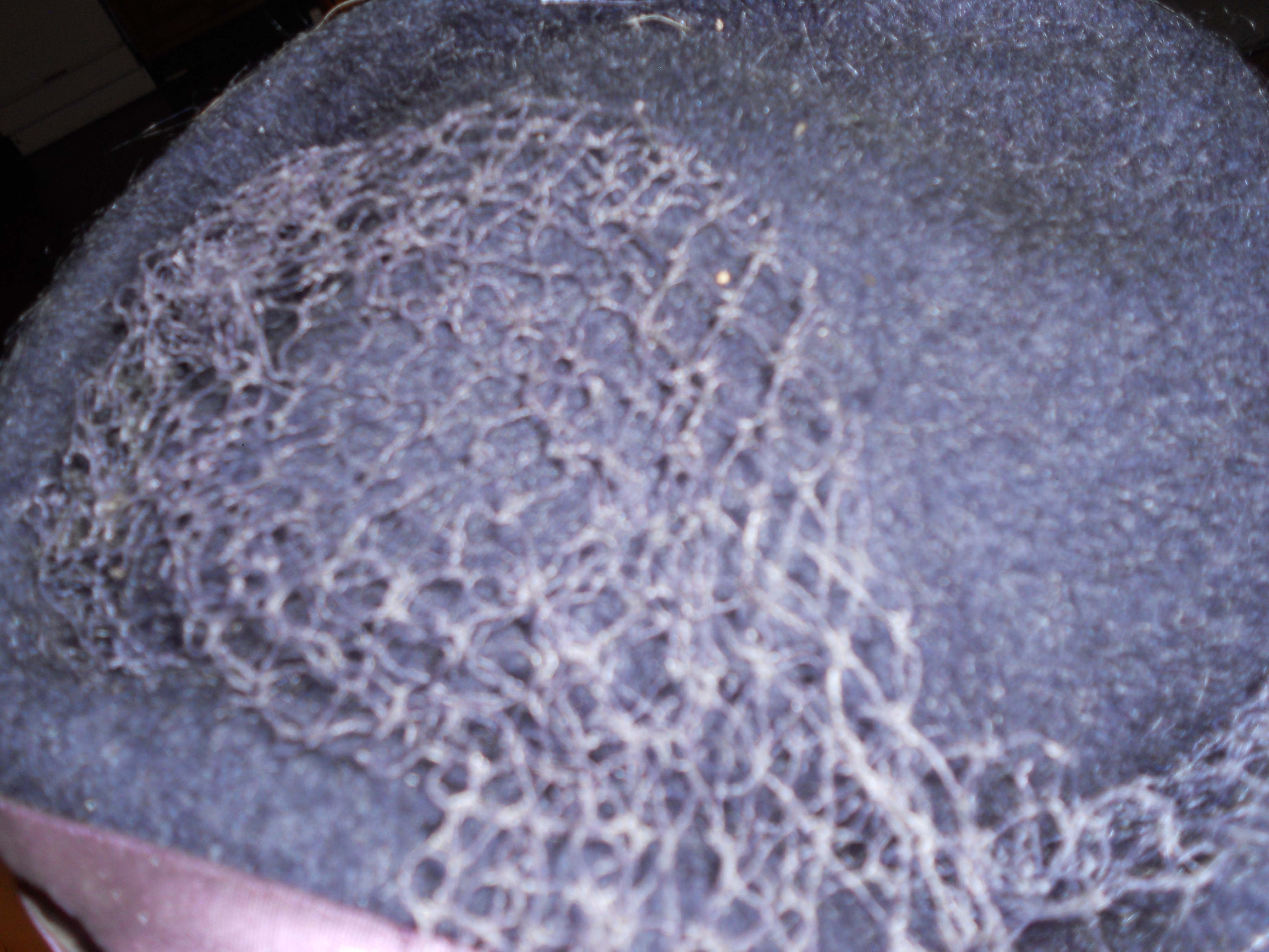 Vintage Navy Blue Felt Pillbox Hat Veil Rhinestones