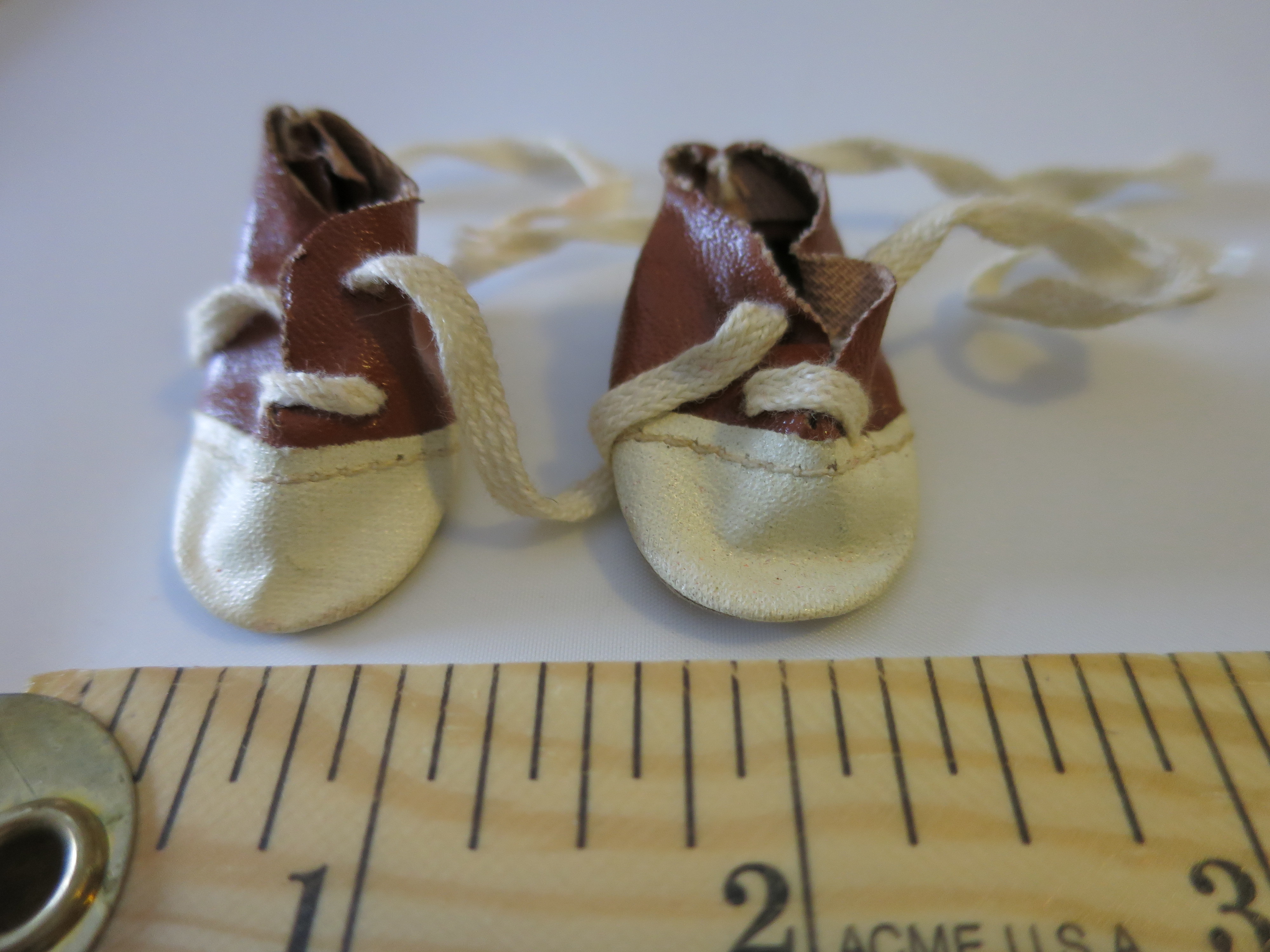 Doll House Accessories Doll Leather Shoes that tie