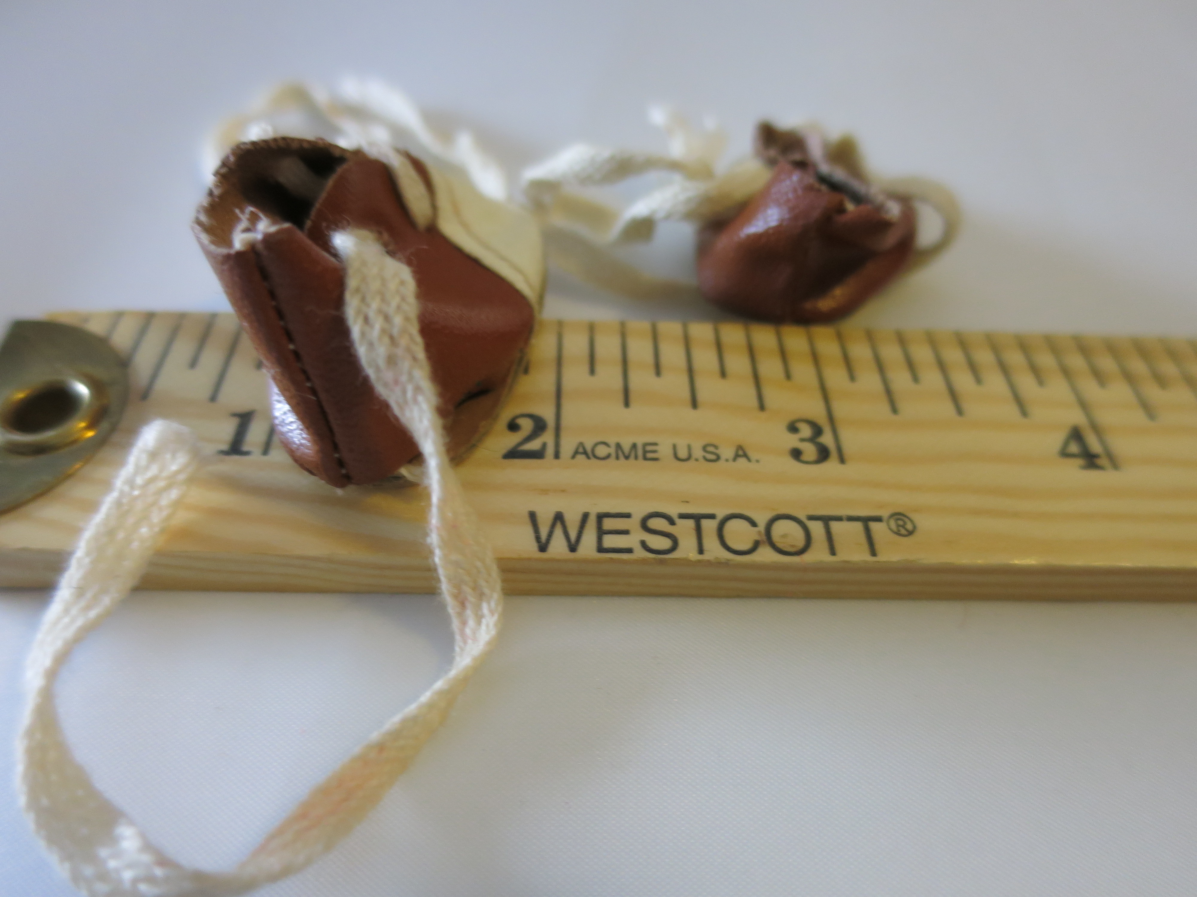 Doll House Accessories Doll Leather Shoes that tie