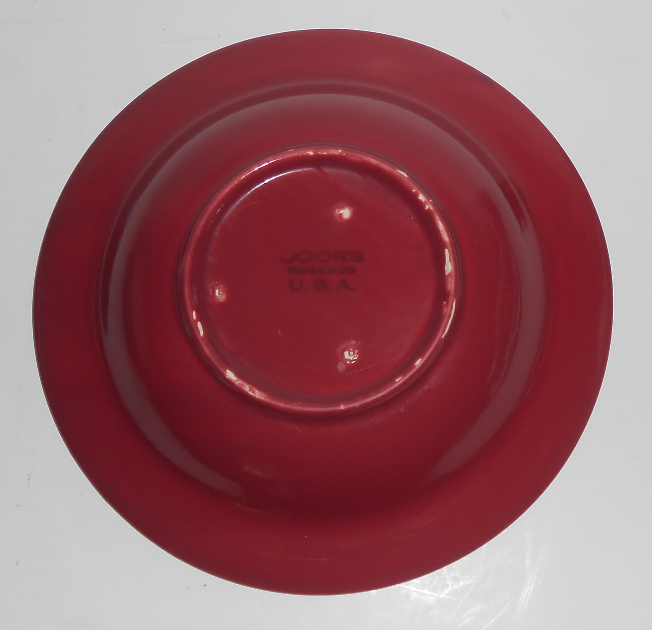 Coors Pottery Rosebud Red Rimmed Soup Bowl MINT #2