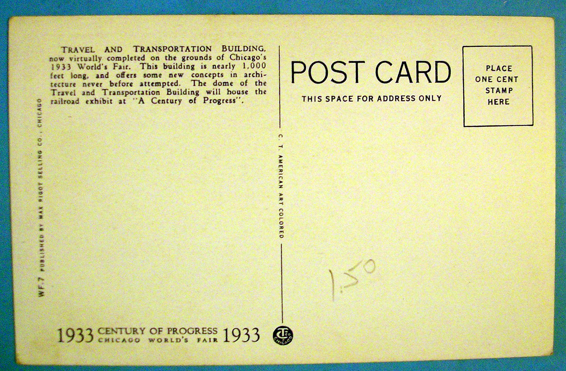 1933 Century of Progress Travel and Transportation Bldg
