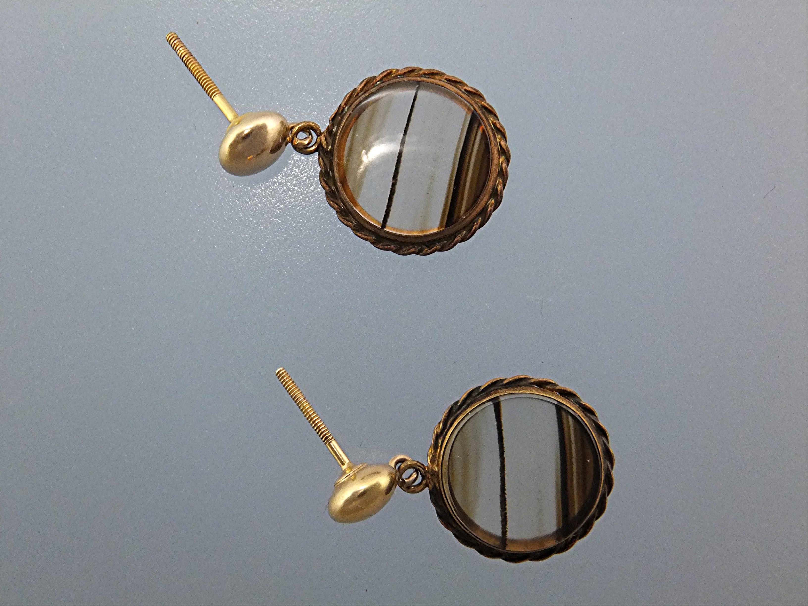 Earrings 14K Gold Ball Post Gold Fill Glass Drop