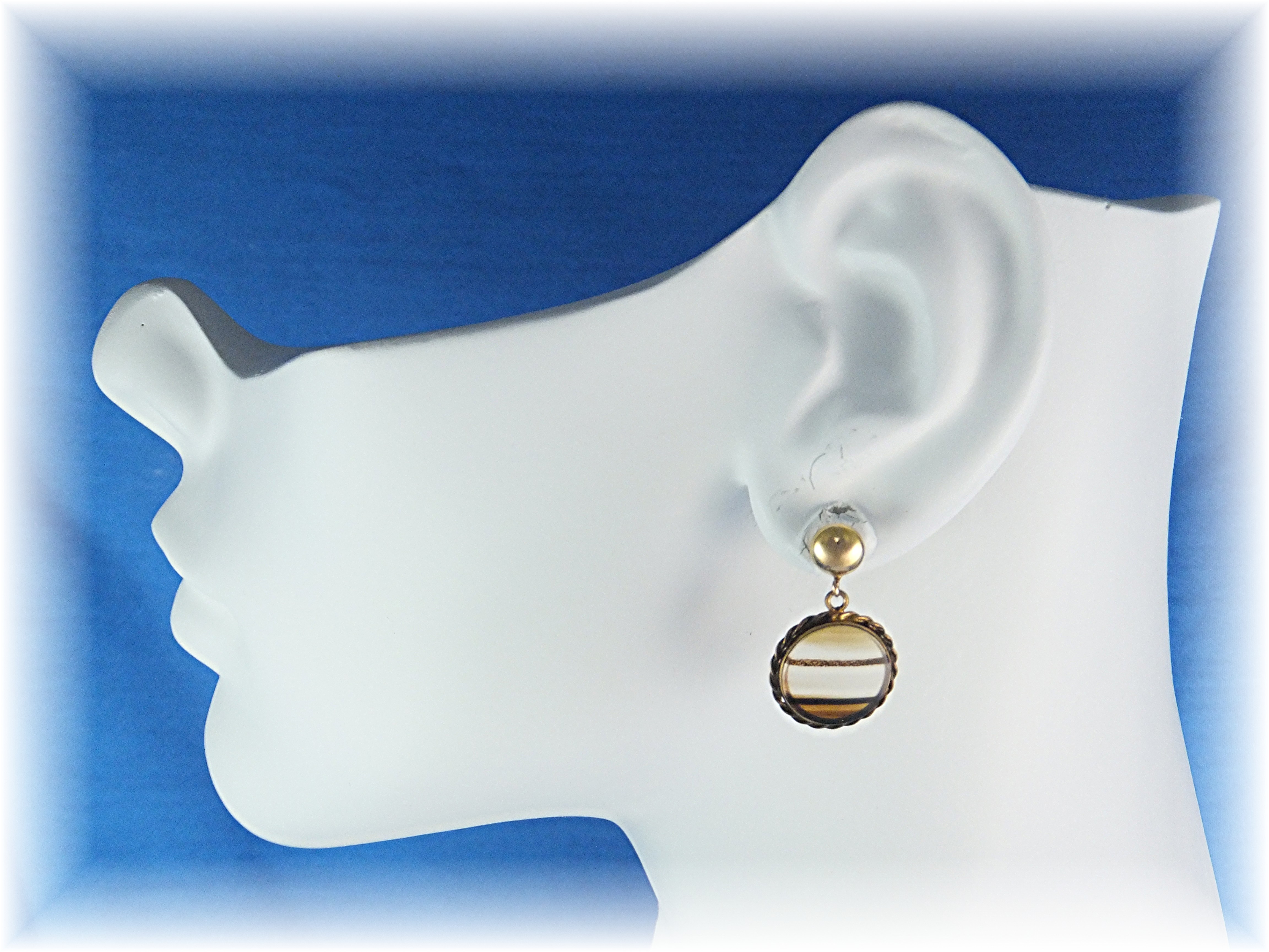 Earrings 14K Gold Ball Post Gold Fill Glass Drop