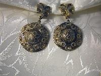 Chased Drop Earrings From Toledo Spain