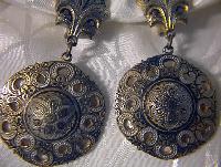 Chased Drop Earrings From Toledo Spain