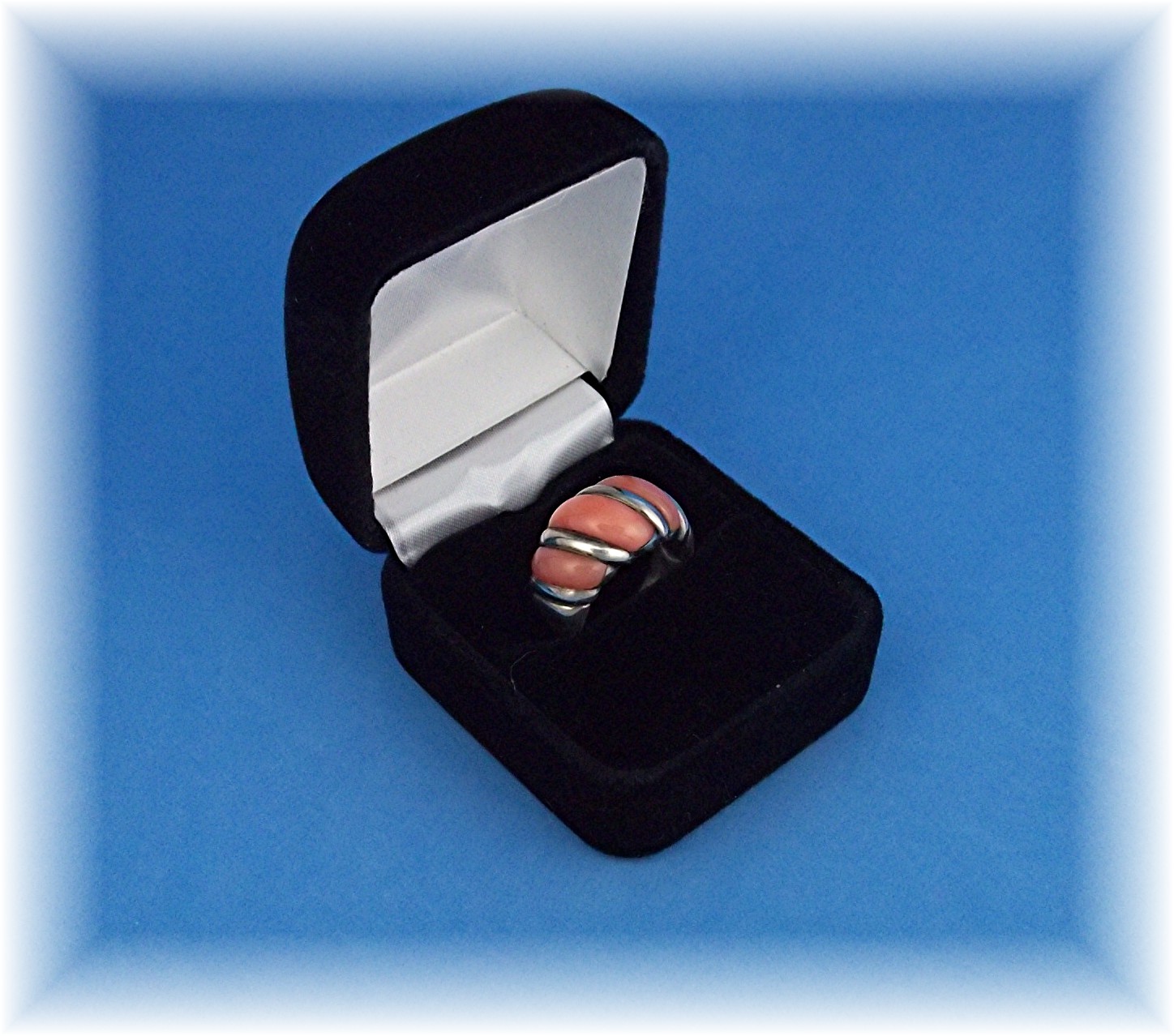Ring Sterling Silver Pink Coral By Designer Hana