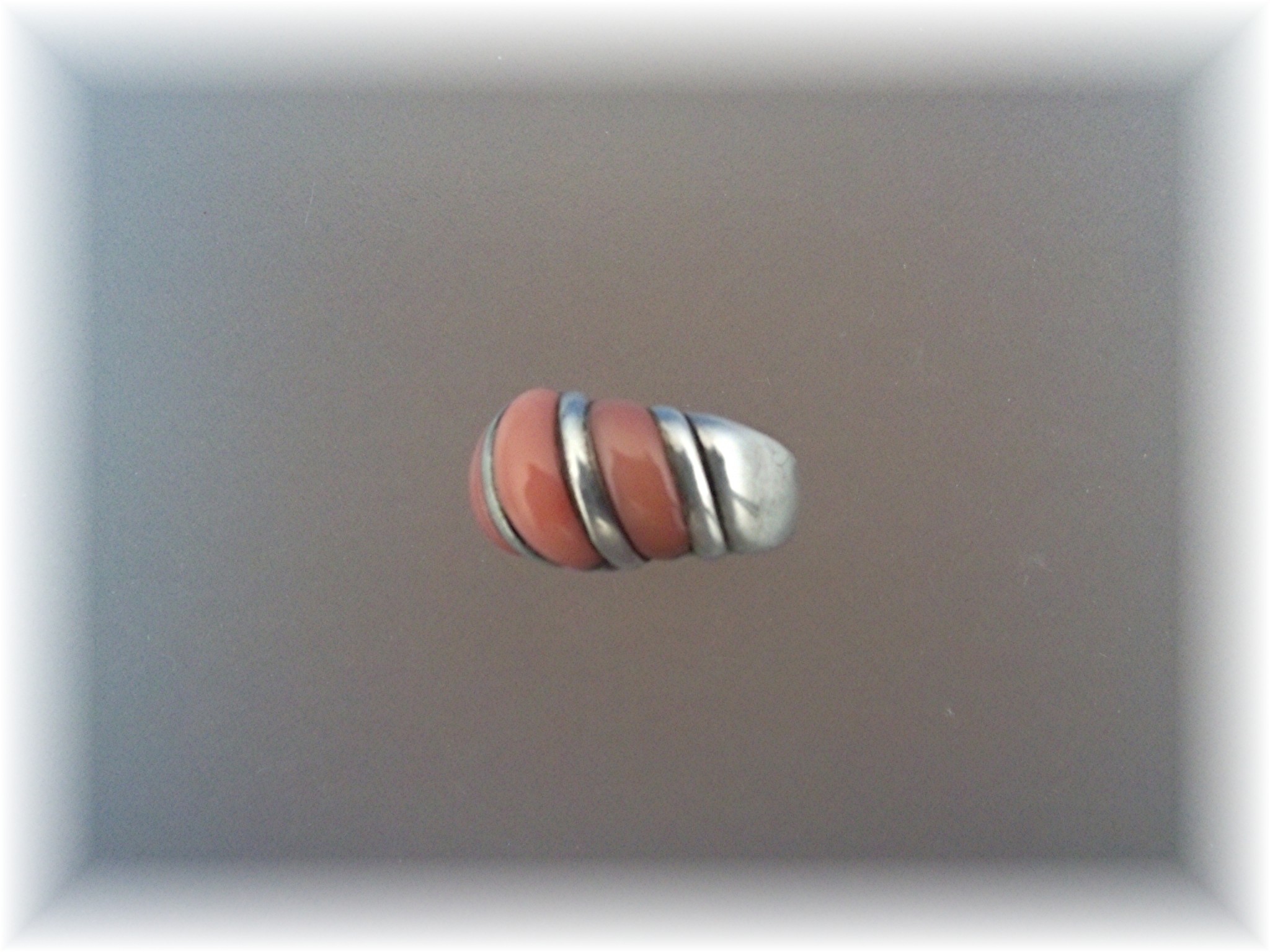 Ring Sterling Silver Pink Coral By Designer Hana