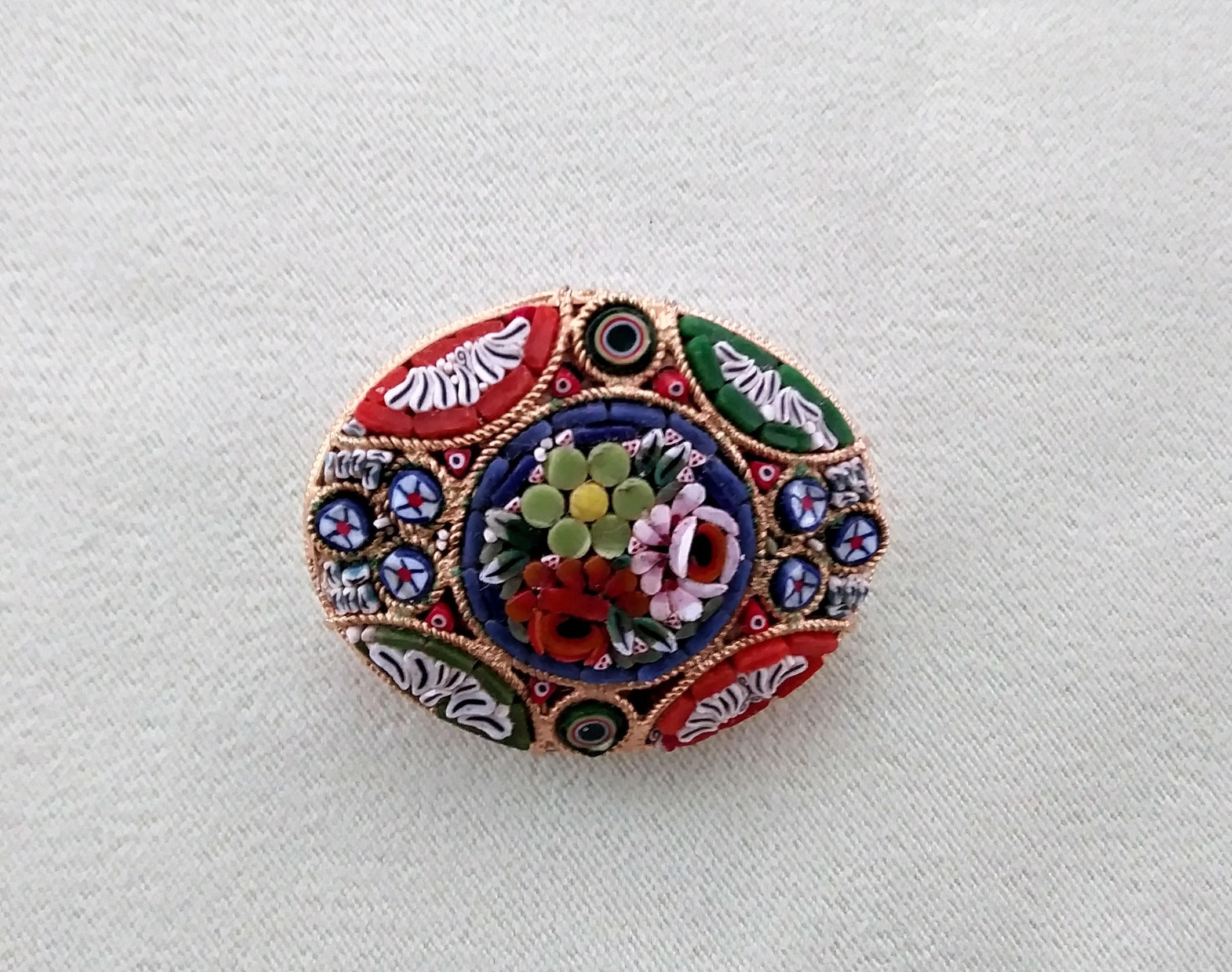 Mosaic Brooch Italy Stunning Colors!