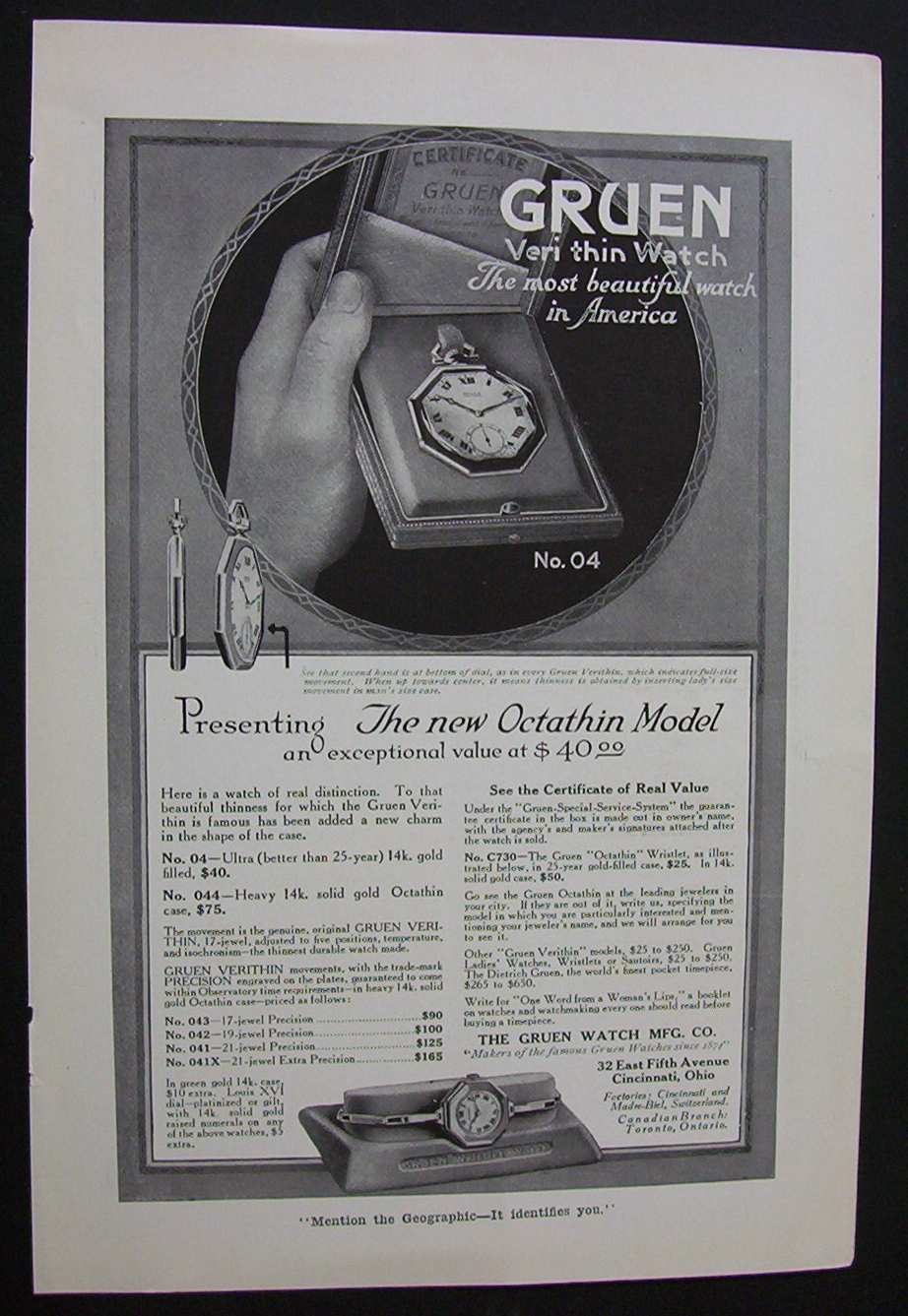 1916 Dual Ad: White  Trucks & Gruen Watches