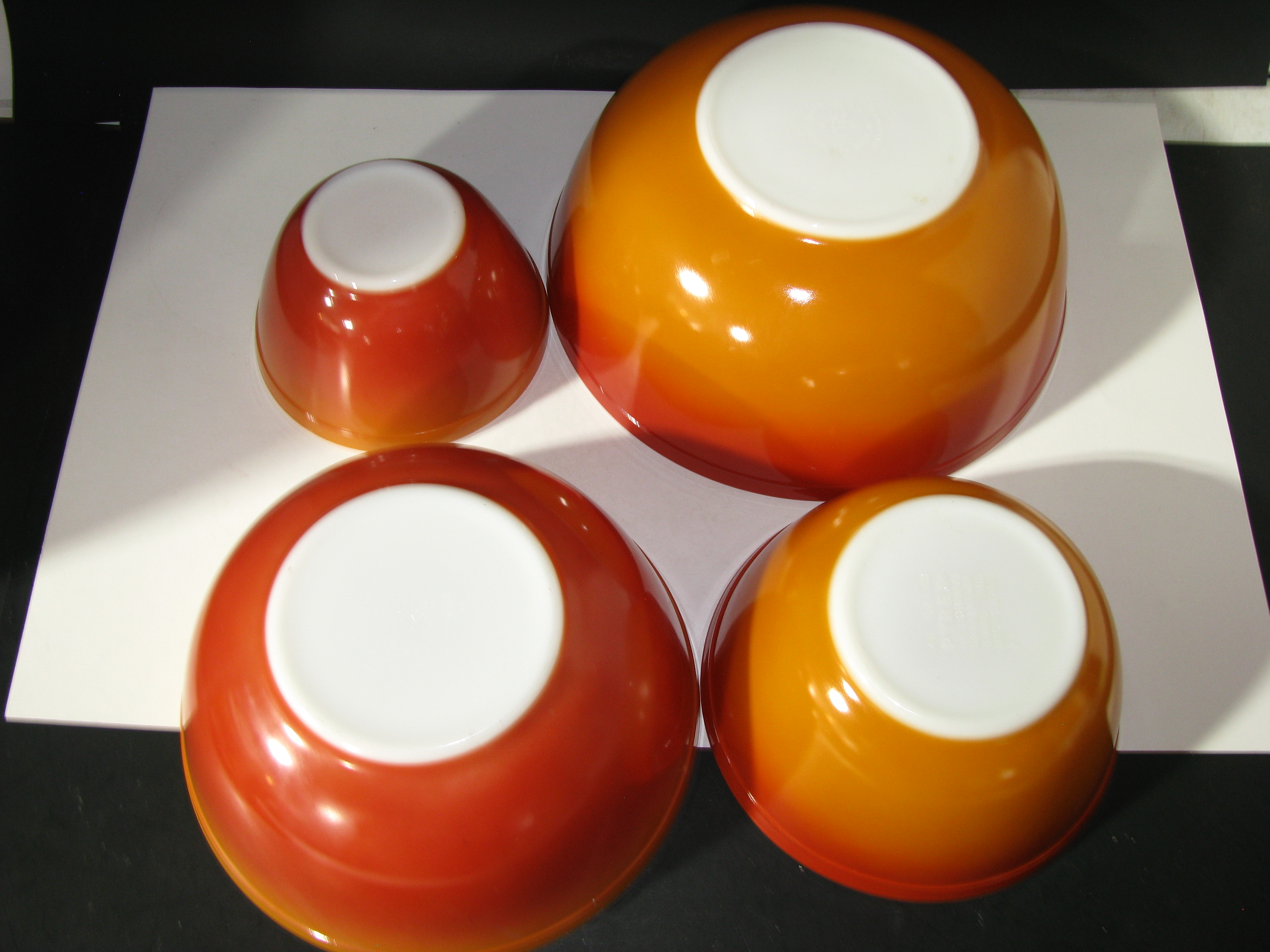 Vintage Pyrex Flameglo Nesting Bowls Set