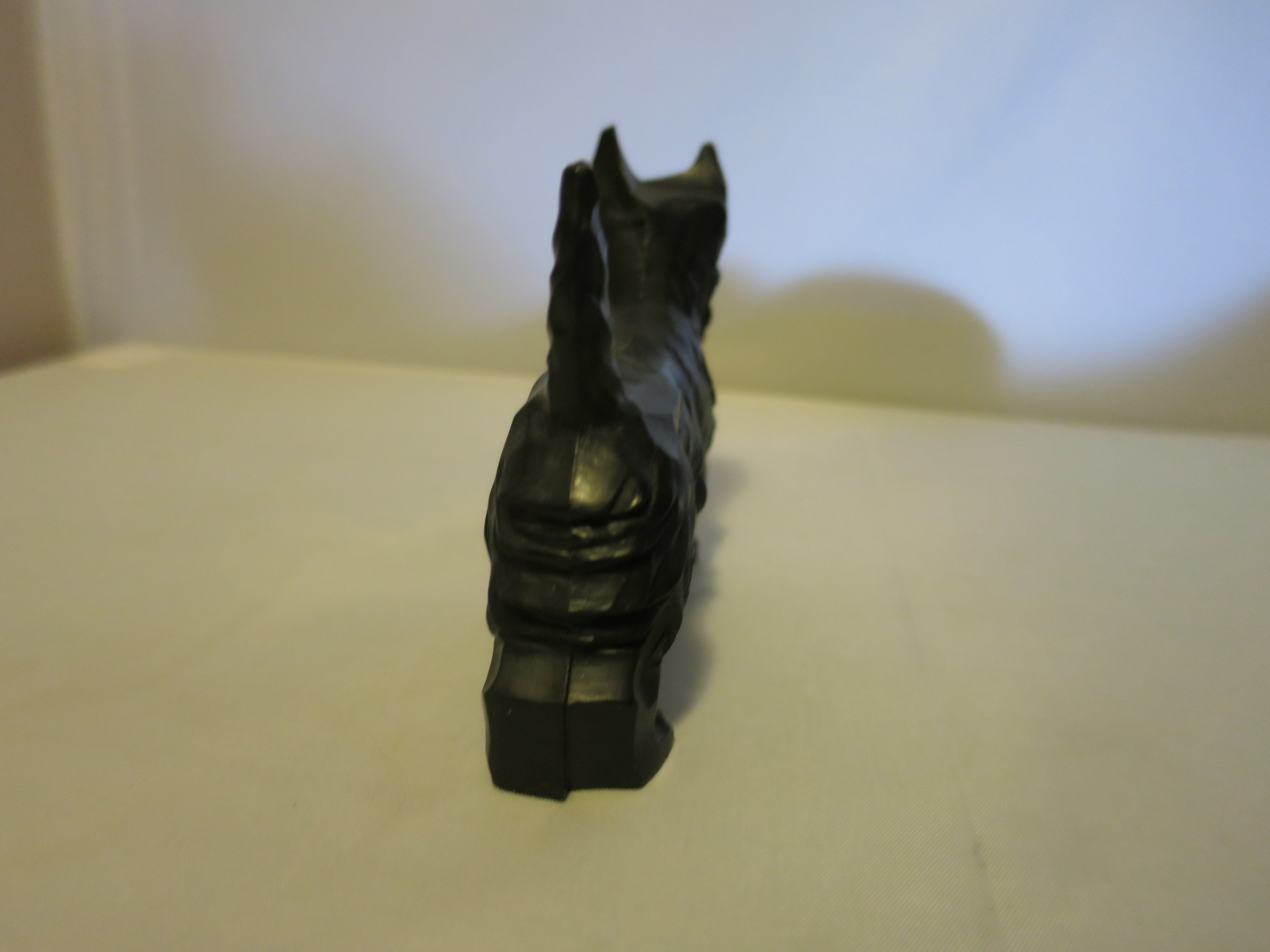 Black Scottie Dog Scottish Terrier Figurine Hard Carved Plastic