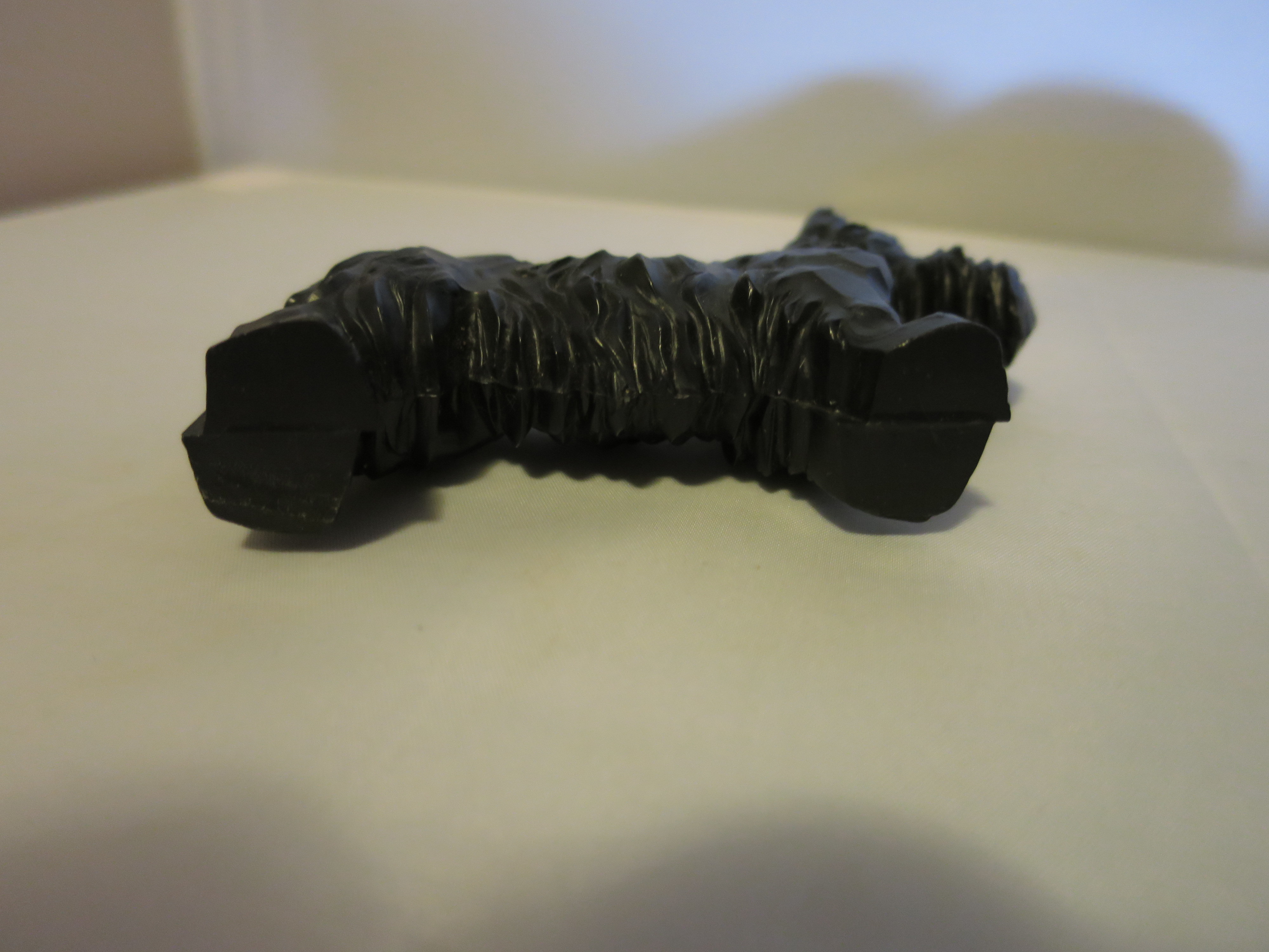 Black Scottie Dog Scottish Terrier Figurine Hard Carved Plastic