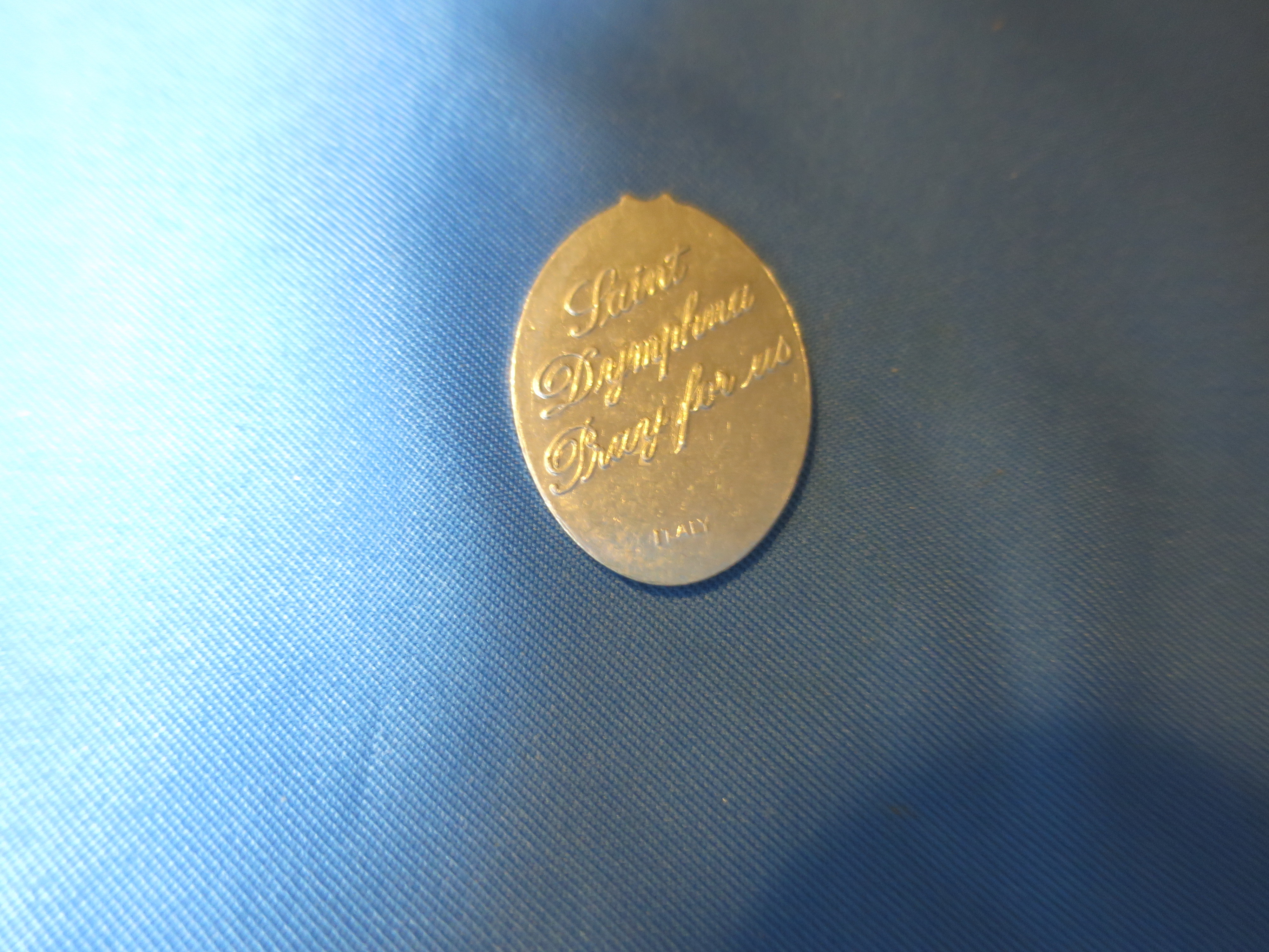 Vintage Medal St. Dymphna St. Dymphna Pray for Us Italy