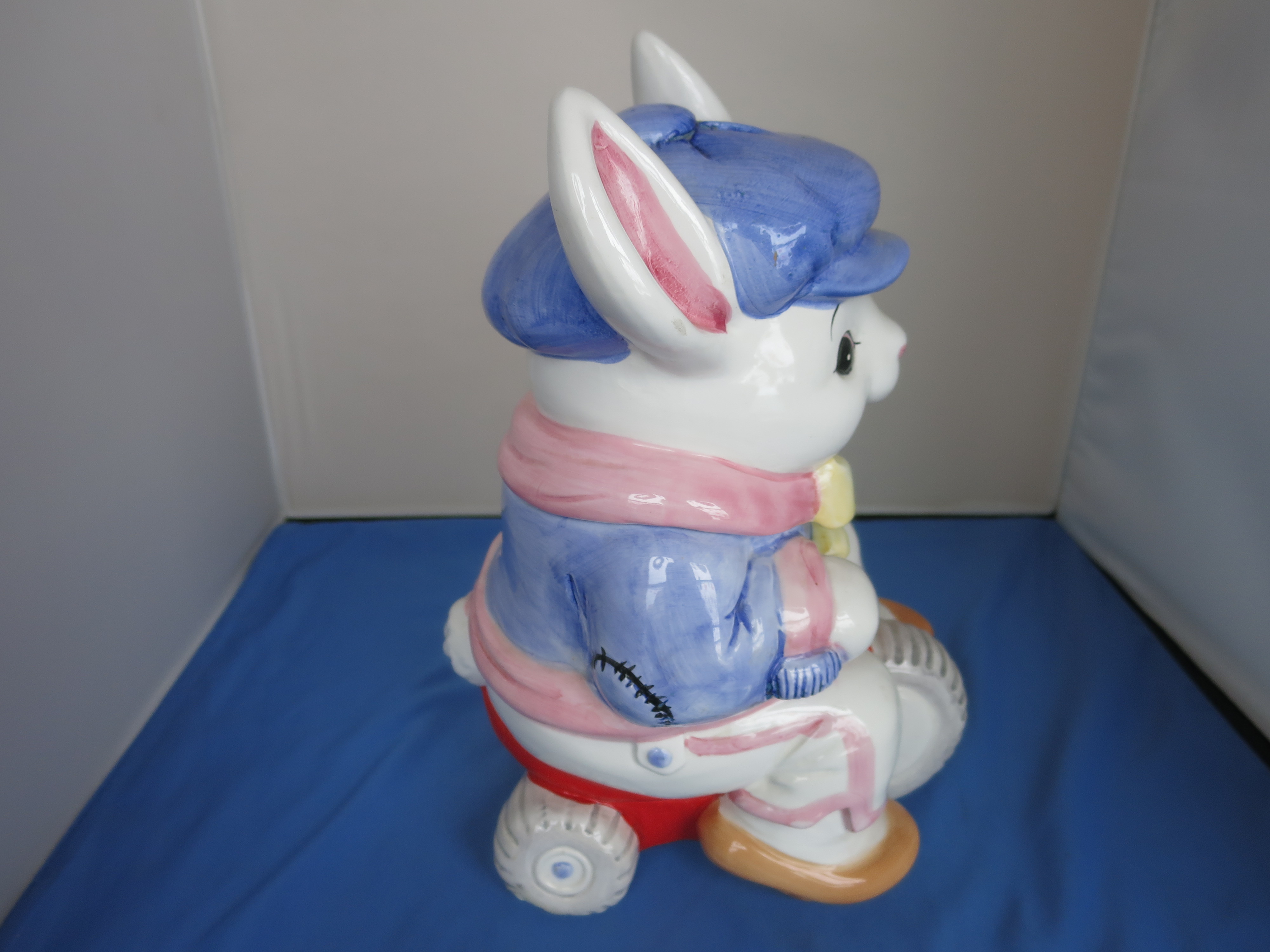 Cooks Bazaar Bunny Rabbit on Tricycle Cookie Jar