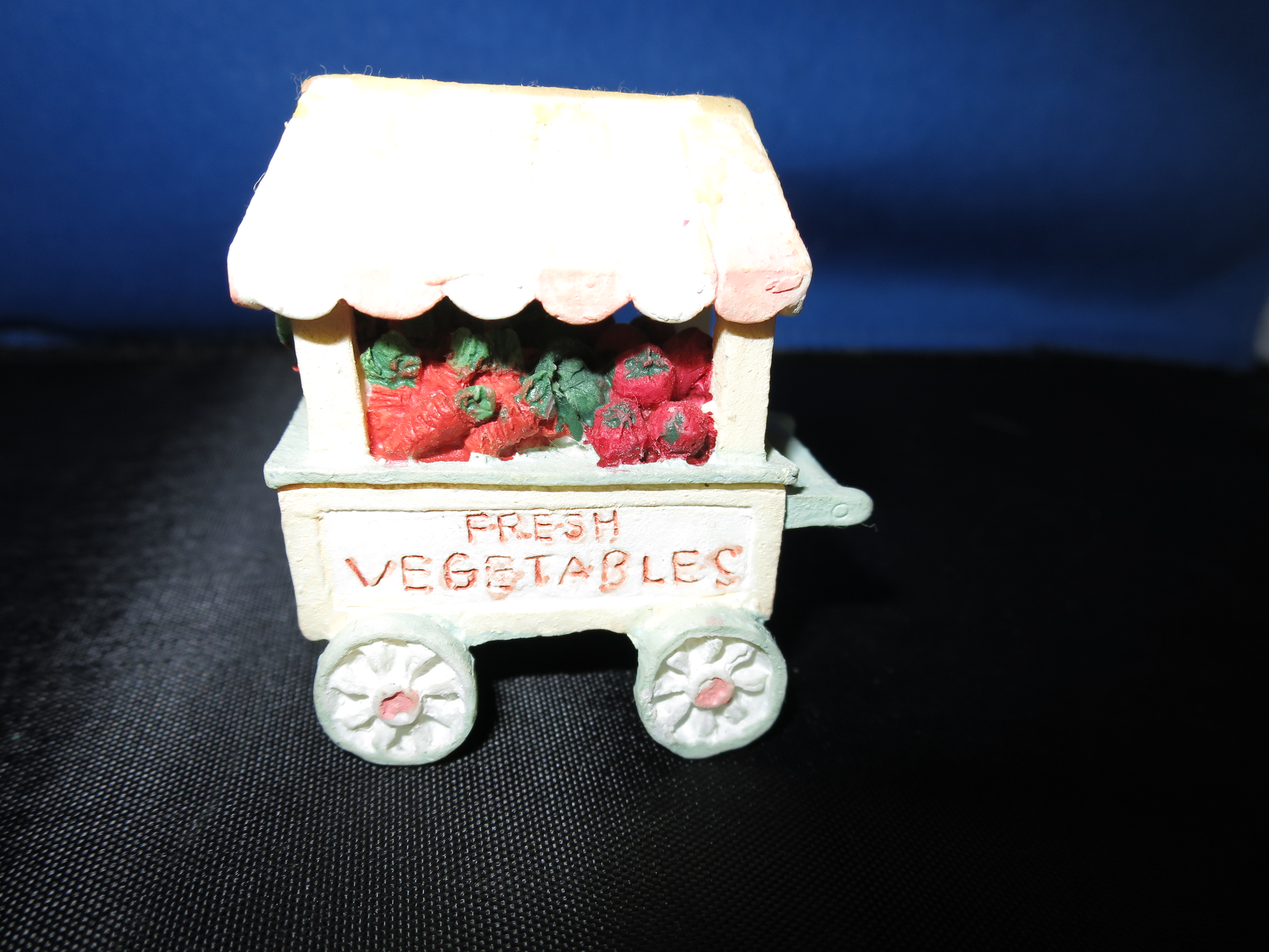 Miniature Fresh Vegetables Cart Easter Figurine
