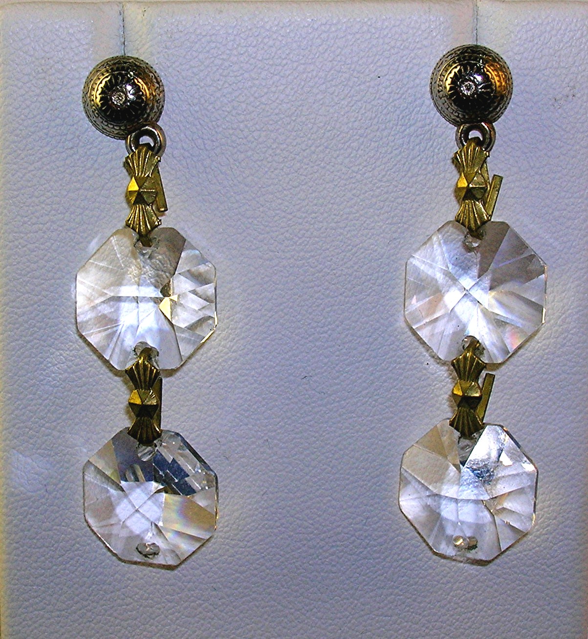 Antique Round Graduated Crystal Necklace & Earrings