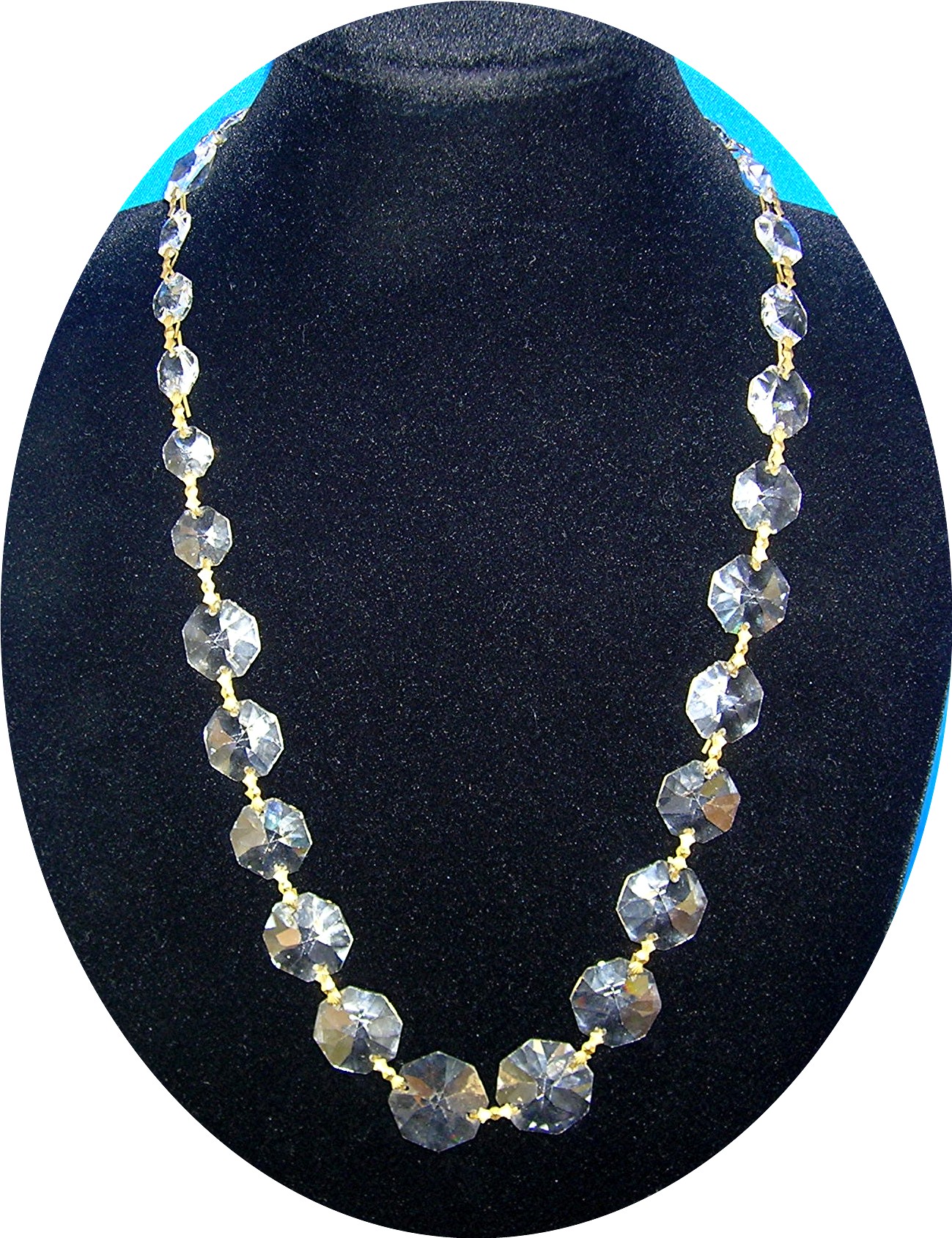Antique Round Graduated Crystal Necklace & Earrings