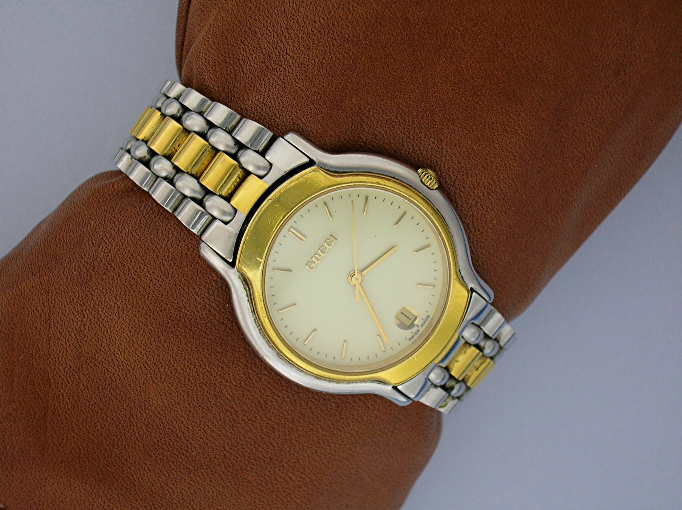 GUCCI Wrist Watch, Silver and Gold