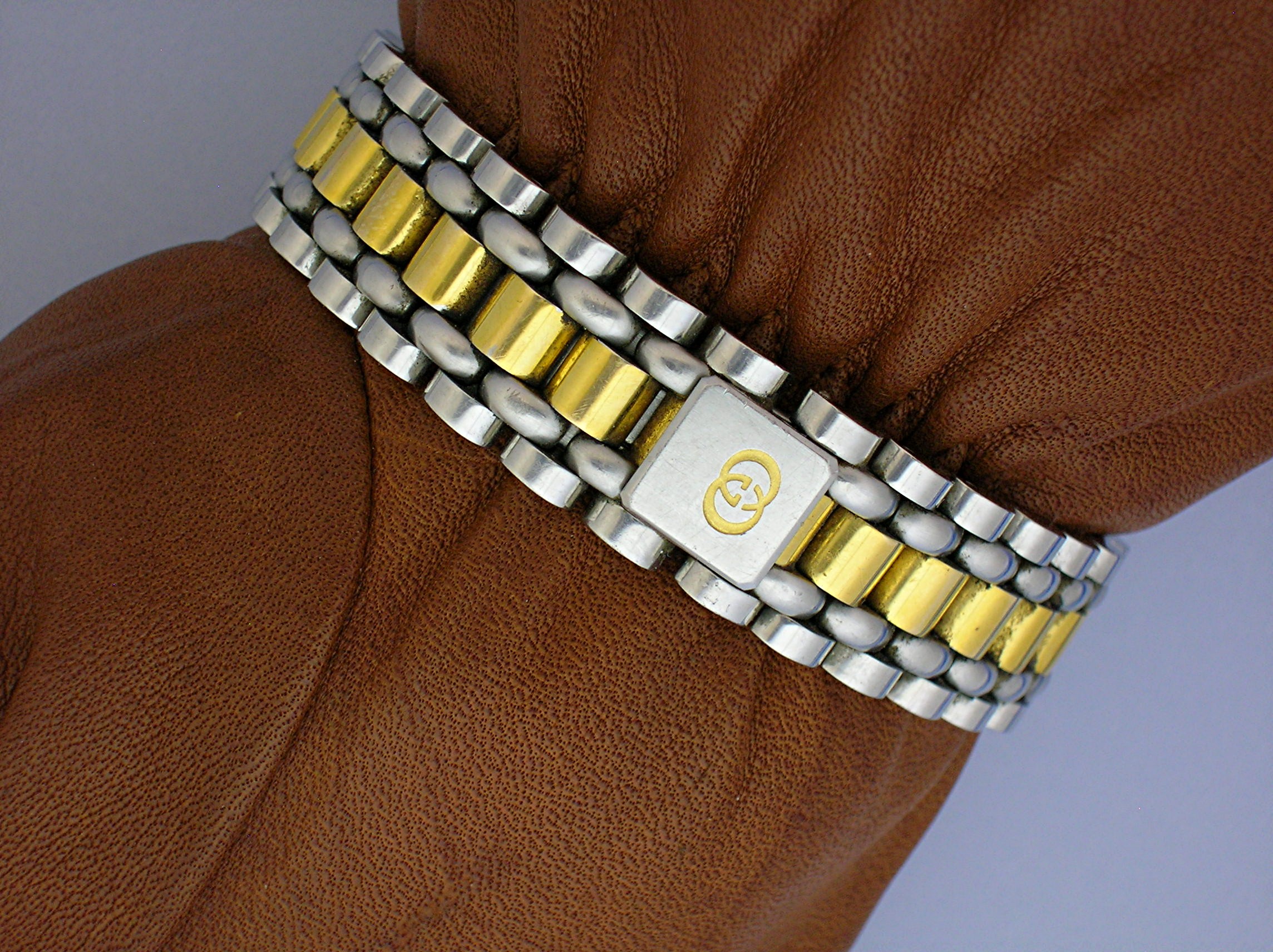 GUCCI Wrist Watch, Silver and Gold