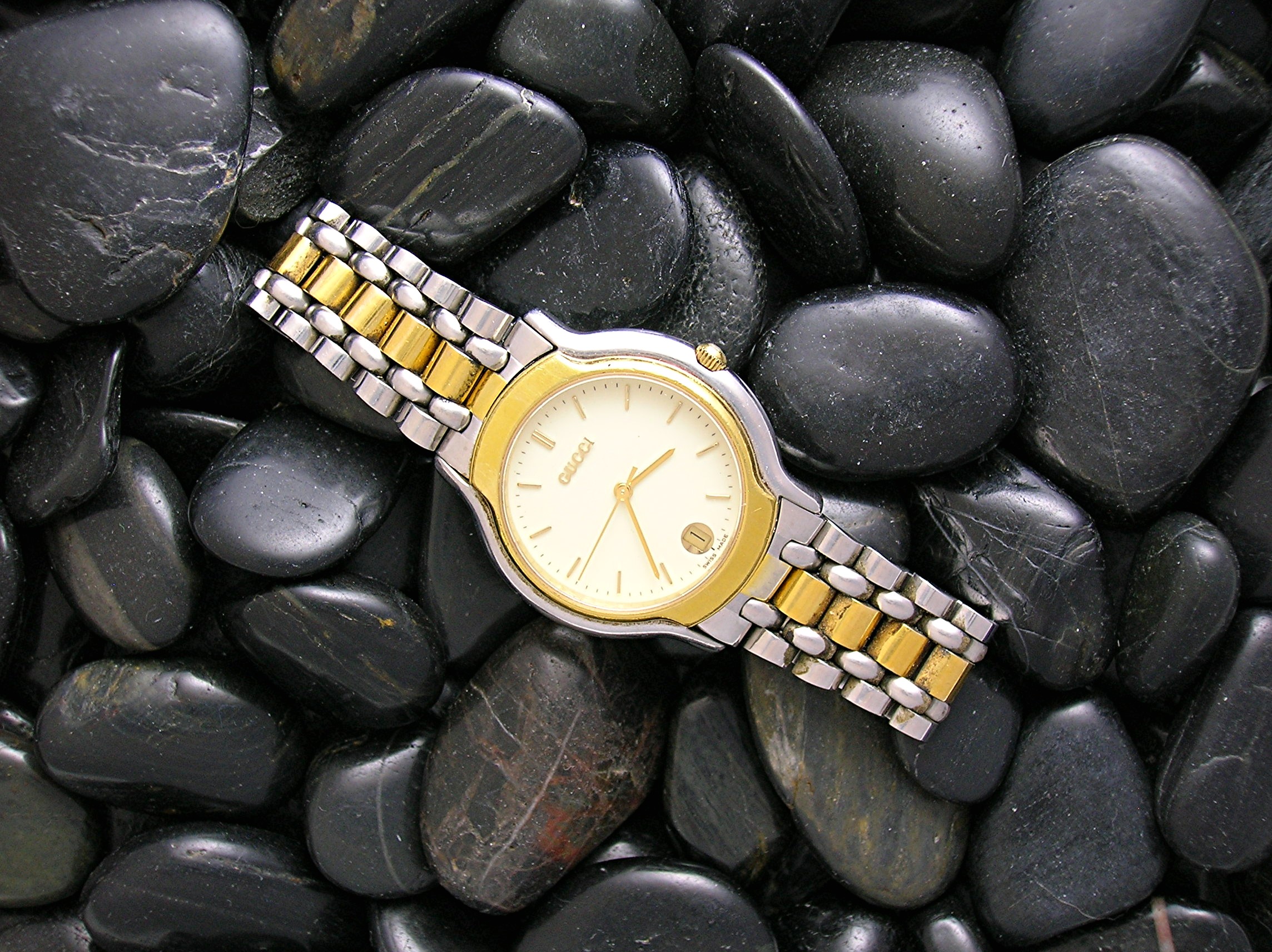 GUCCI Wrist Watch, Silver and Gold