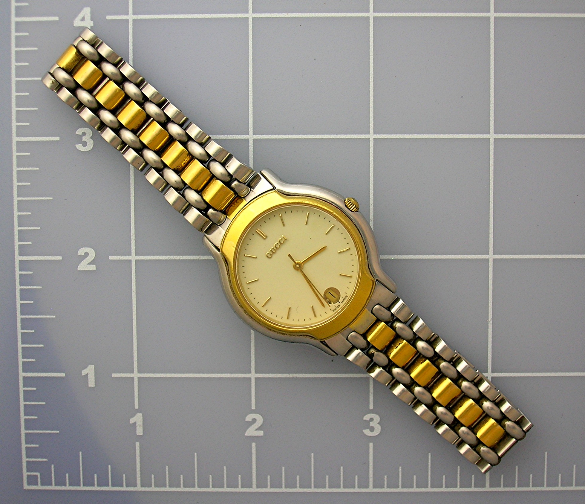 GUCCI Wrist Watch, Silver and Gold