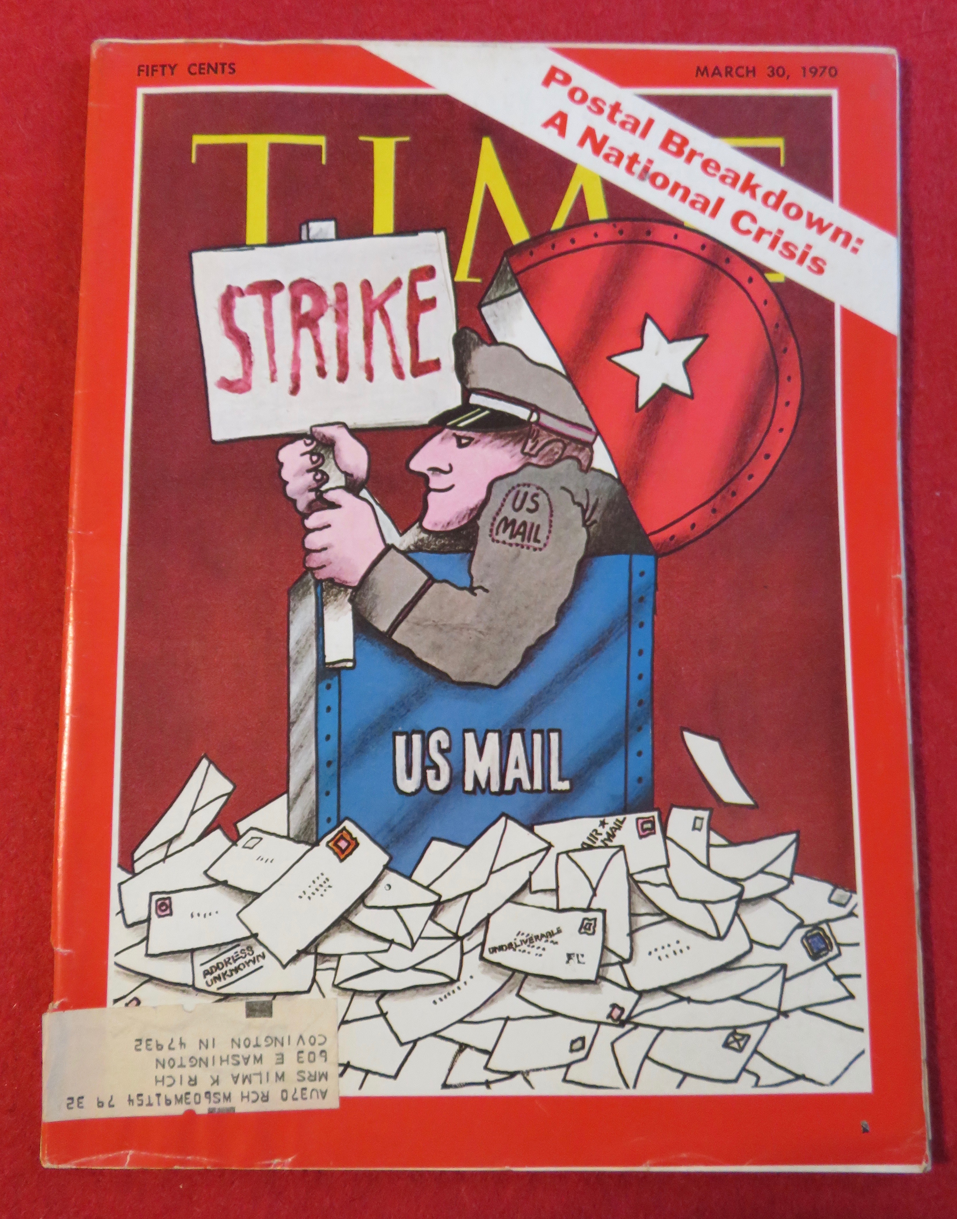 Time Magazine March 30, 1970 Postal Breakdown