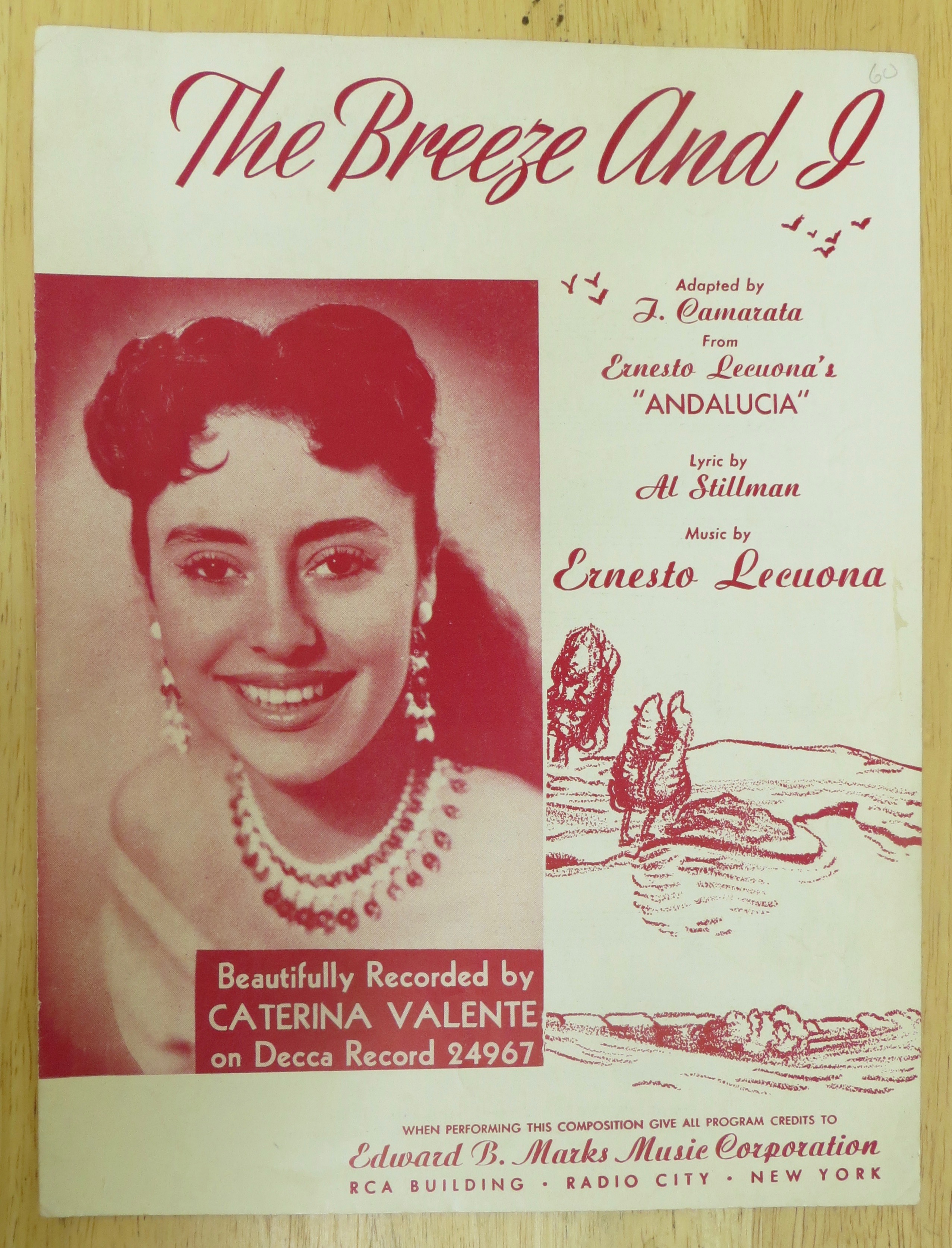 1928 The Breeze And I Sheet Music By Stillman & Lacuna