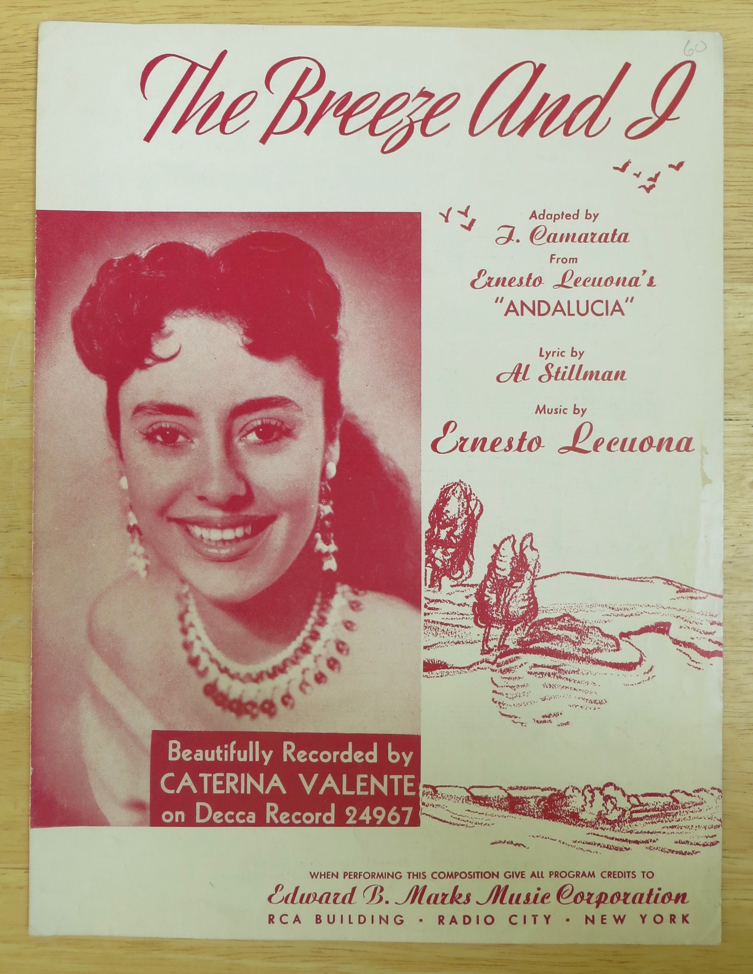 1928 The Breeze And I Sheet Music By Stillman & Lacuna