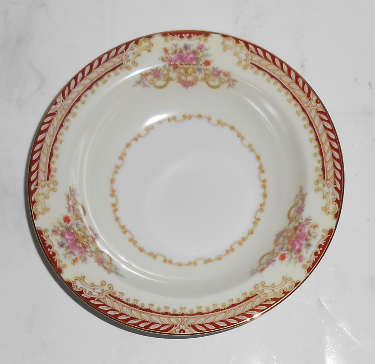 Noritake Porcelain China Royal Ruby Conway W/Gold Fruit