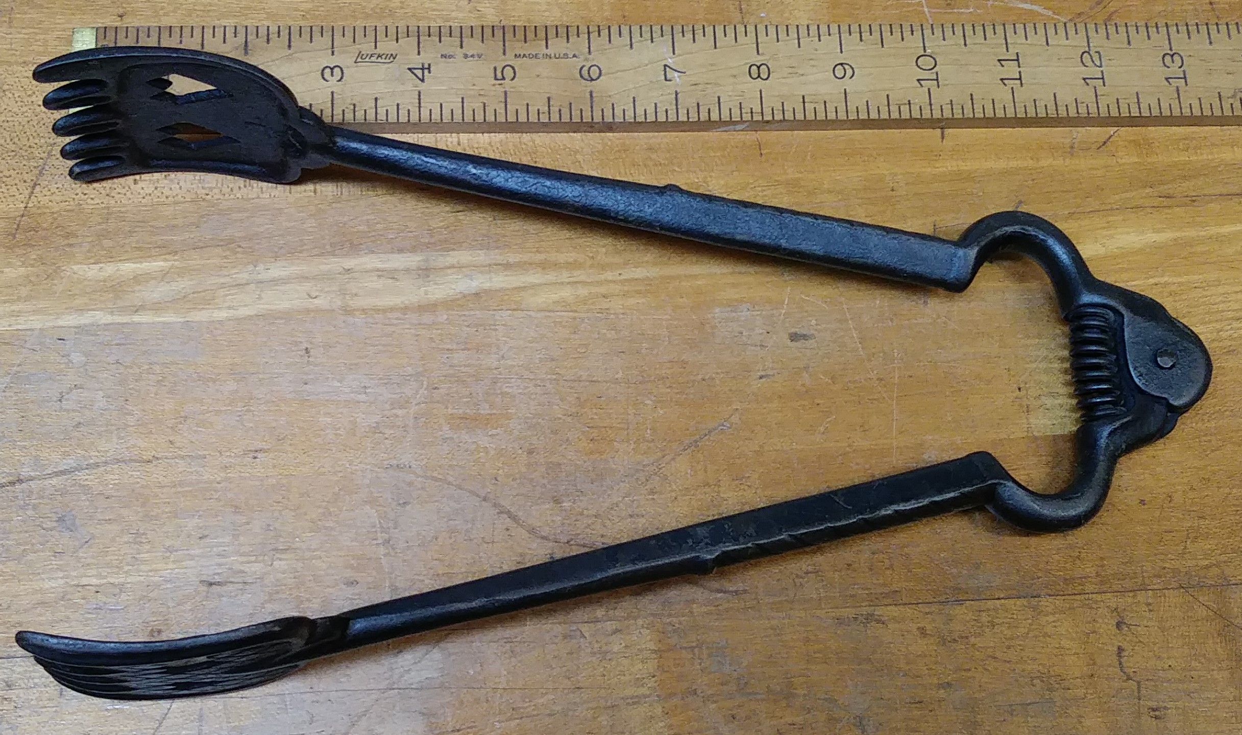 Cast Iron Tongs Beef Steak or Coal