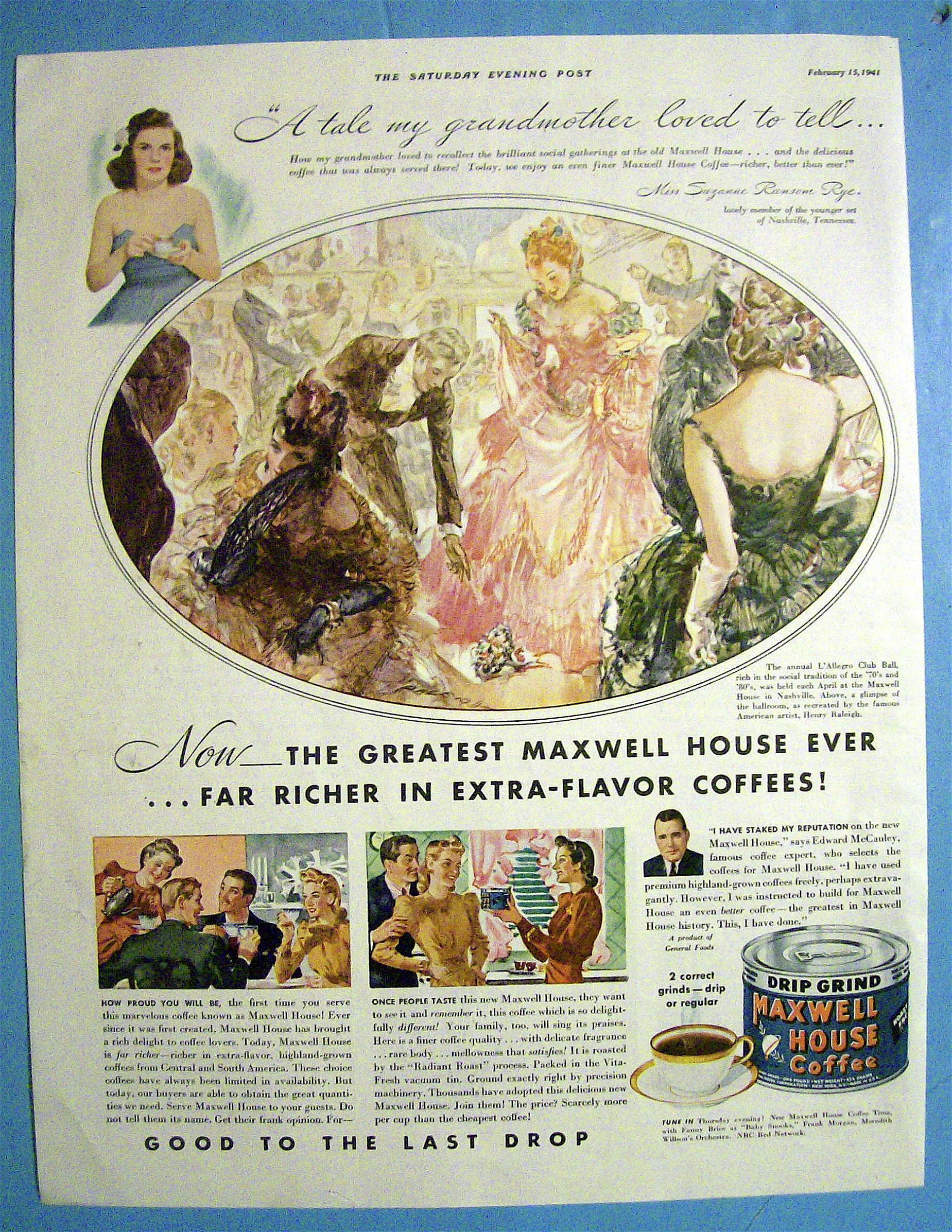 1941 Maxwell House Coffee with L'Allegro Club Ball