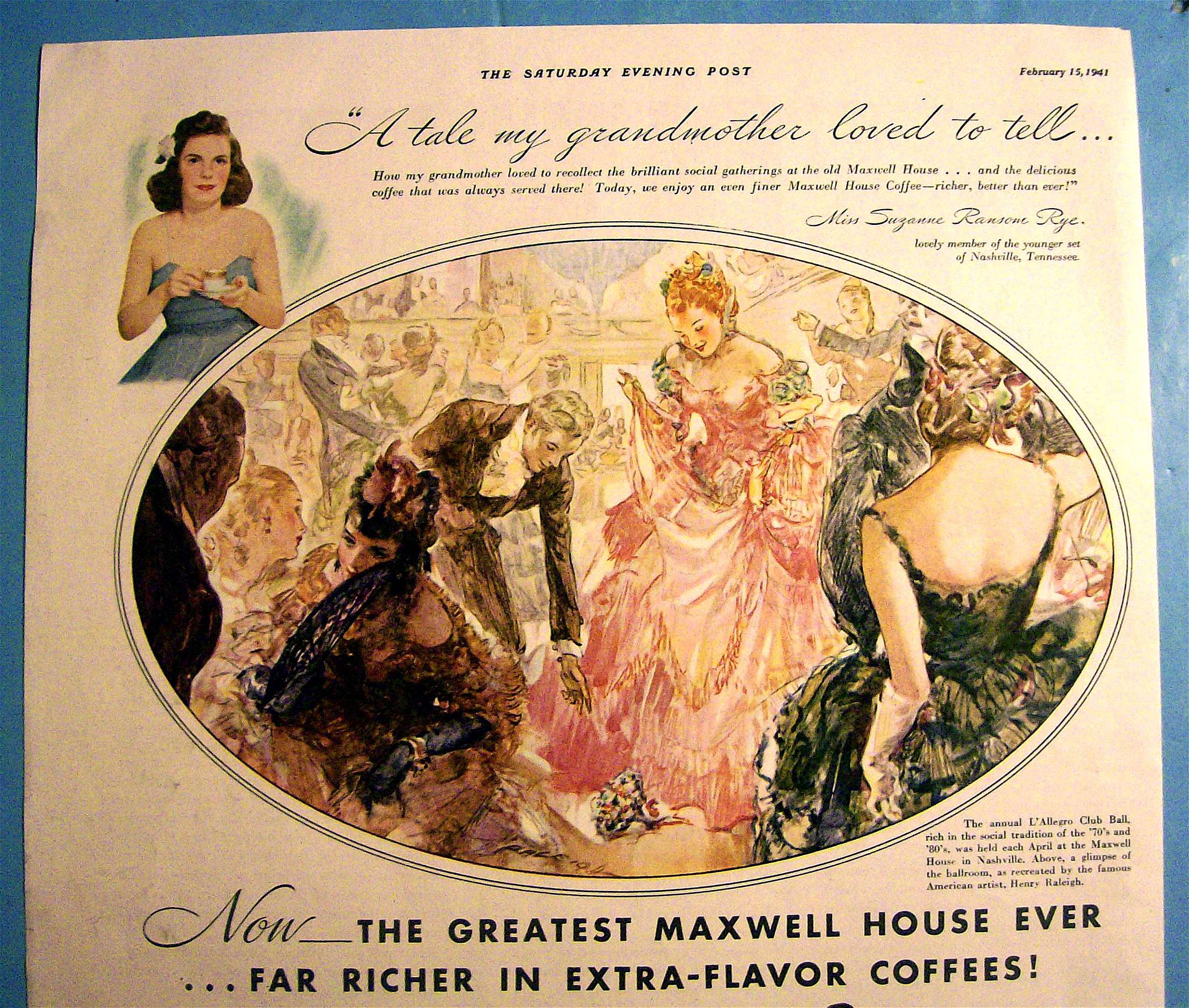 1941 Maxwell House Coffee with L'Allegro Club Ball